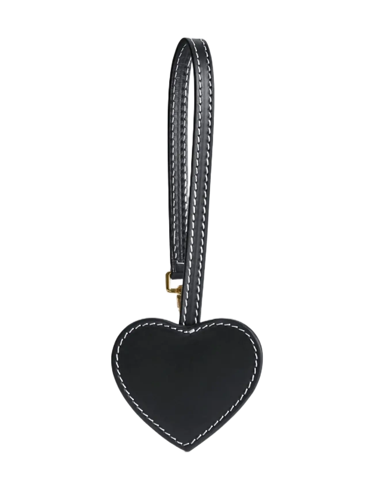 ATP Atelier Venosta Black/Contrast Stitch Vacchetta, Kvinder, Hjerte Taskevedhæng, Sort, Str: ONE SIZE