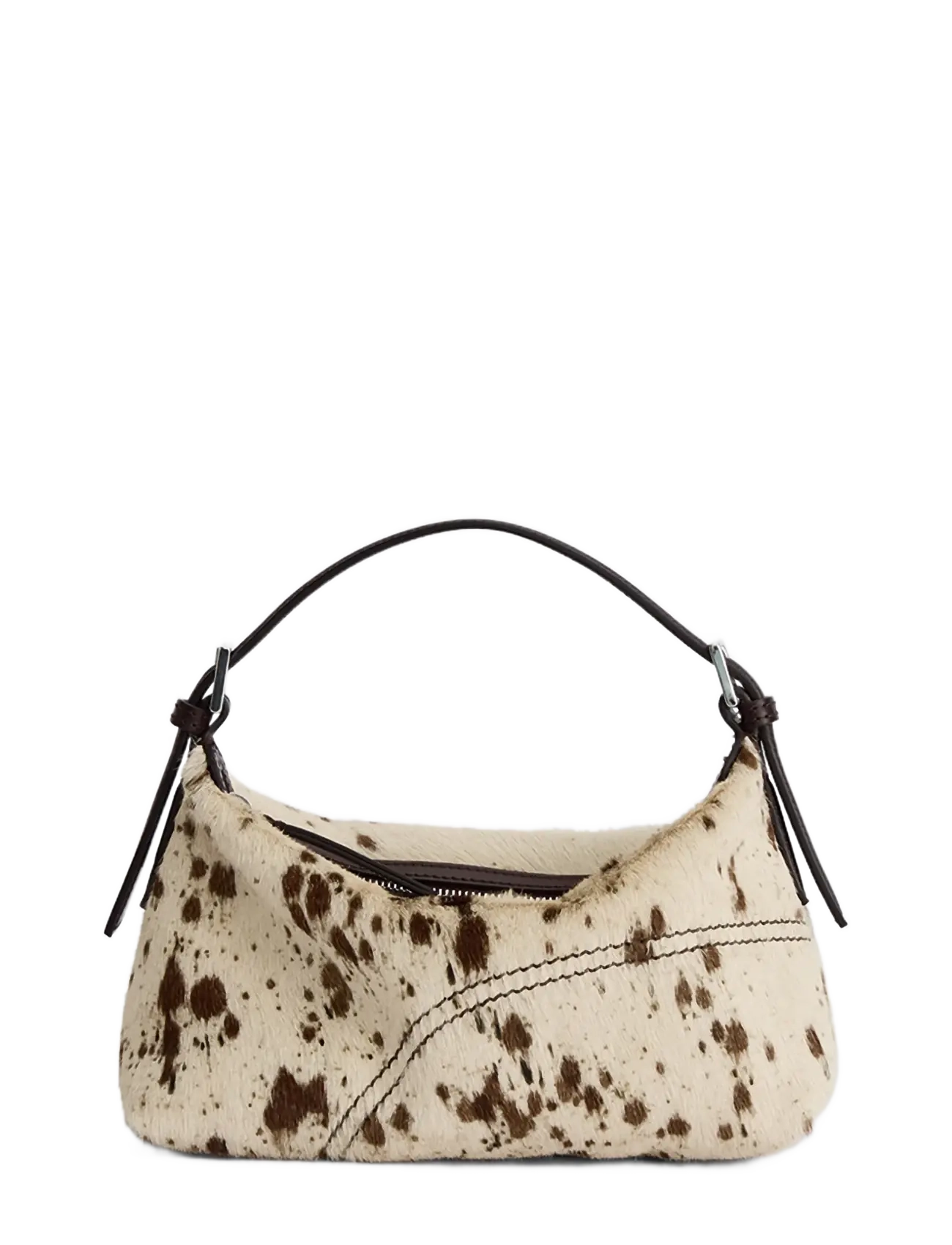 ATP Atelier Vadena Mandorla/Walnut Printed Mini Cow/Vacchetta - Väskor - MANDORLA/WALNUT / cream