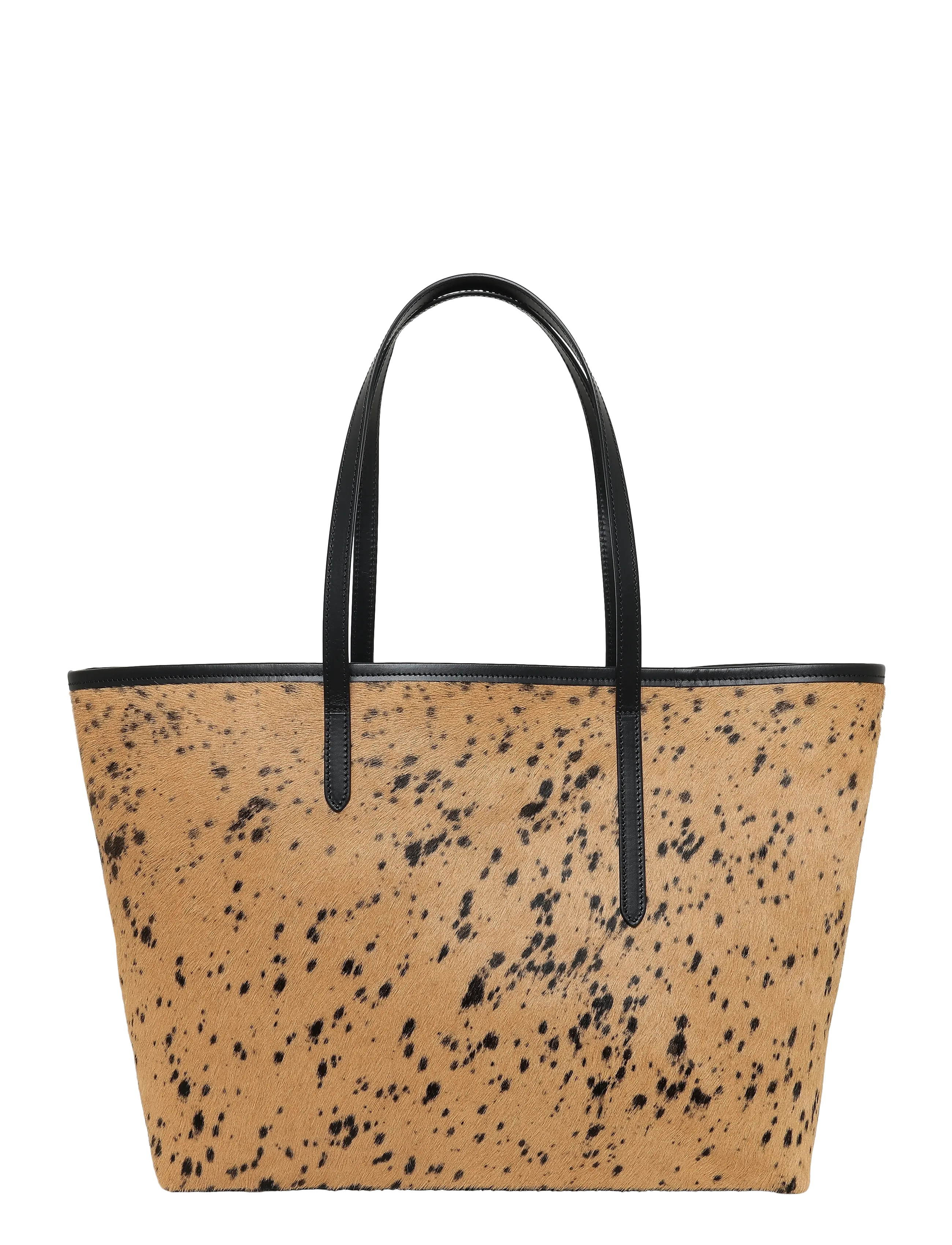ATP Atelier Eraclea Cannella/Black Printed Mini Cow/Vacchetta - Shoppers & Tote Bags - CANNELLA/BLACK / multi