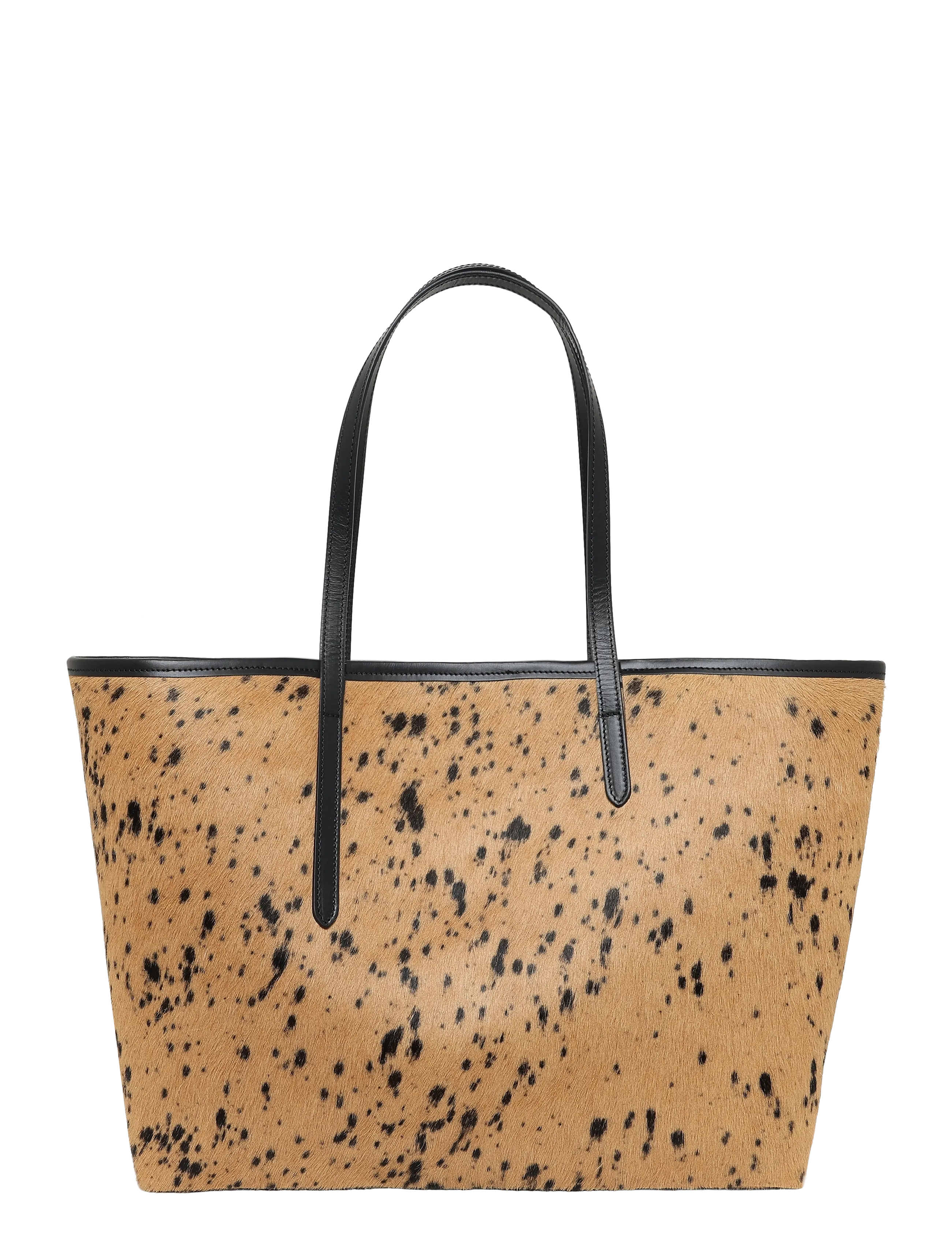 ATP Atelier - Eraclea Cannella/Black Printed Mini Cow/Vacchetta - shoppingväskor - cannella/black - 1