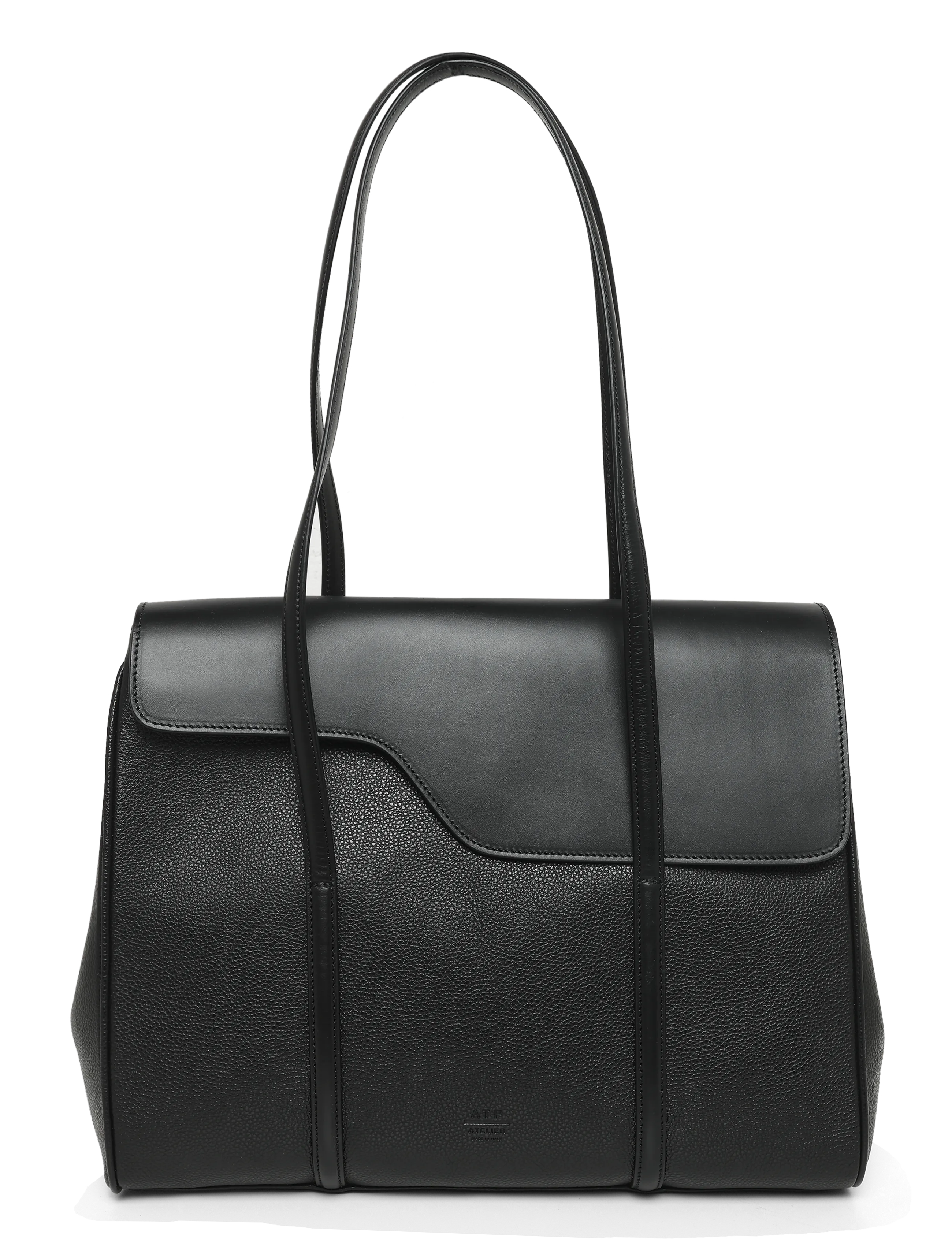 ATP Atelier Abriola Black Grained Calf/Vacchetta - Väskor - BLACK / black
