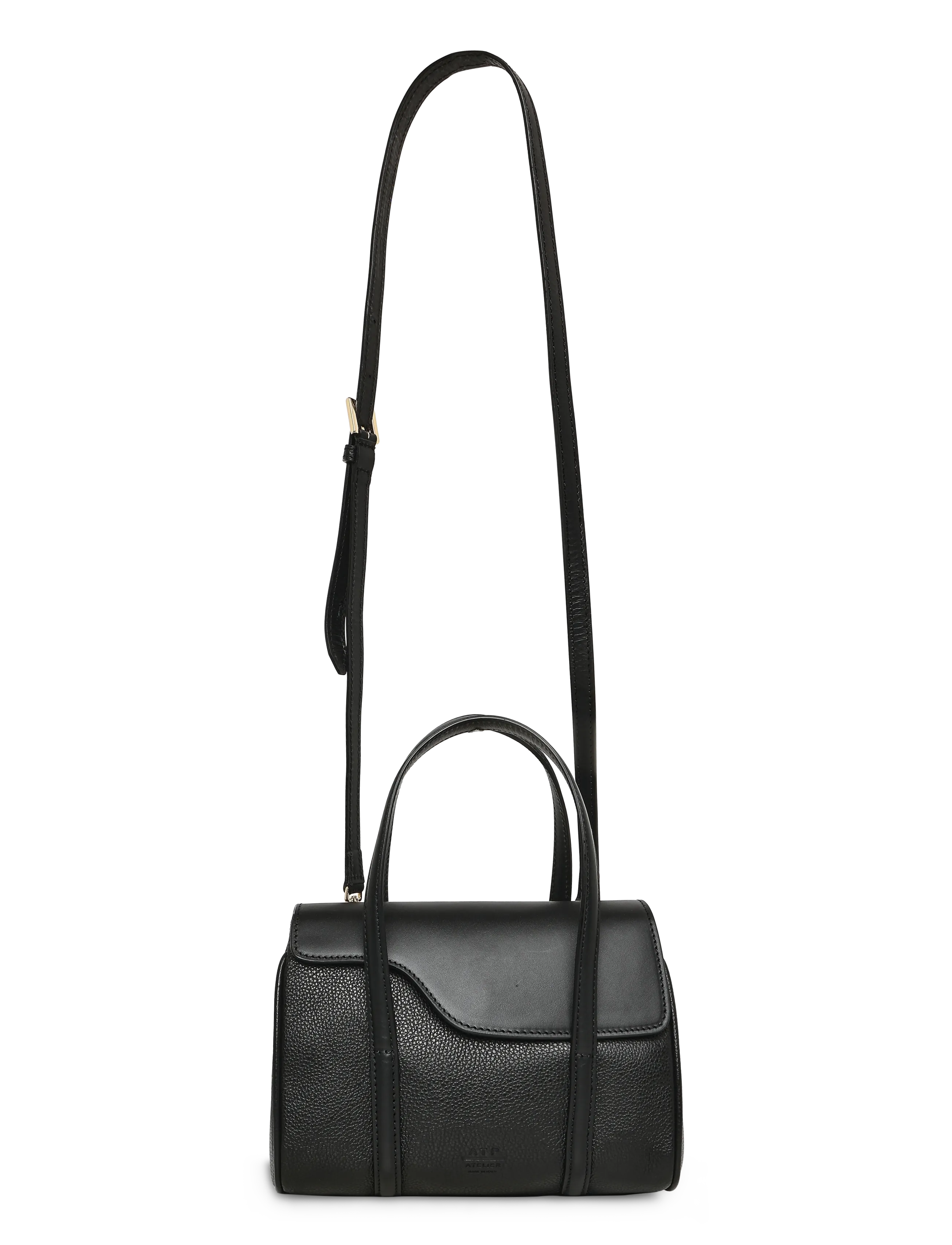 ATP Atelier Carloforte Black Grained Calf/Vacchetta - Väskor - BLACK / black