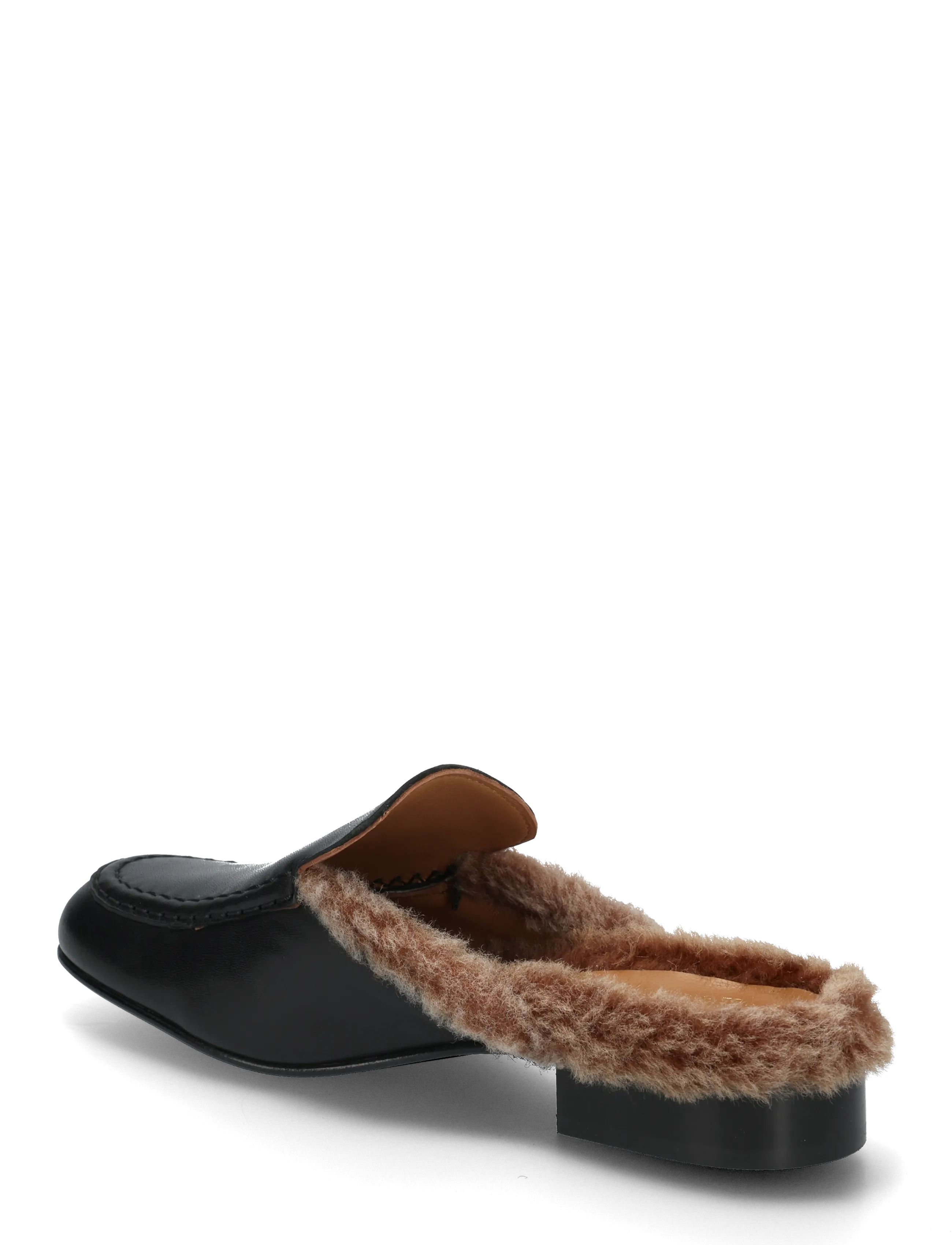 ATP Atelier - Stibbio Black/Orsetto Calf/Shearling - flade mules - black/orsetto - 2