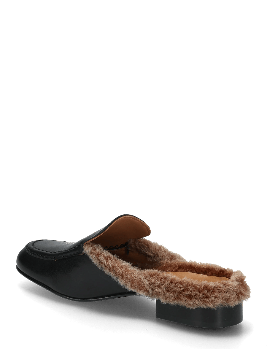 ATP Atelier - Stibbio Black/Orsetto Calf/Shearling - flade mules - black/orsetto - 2