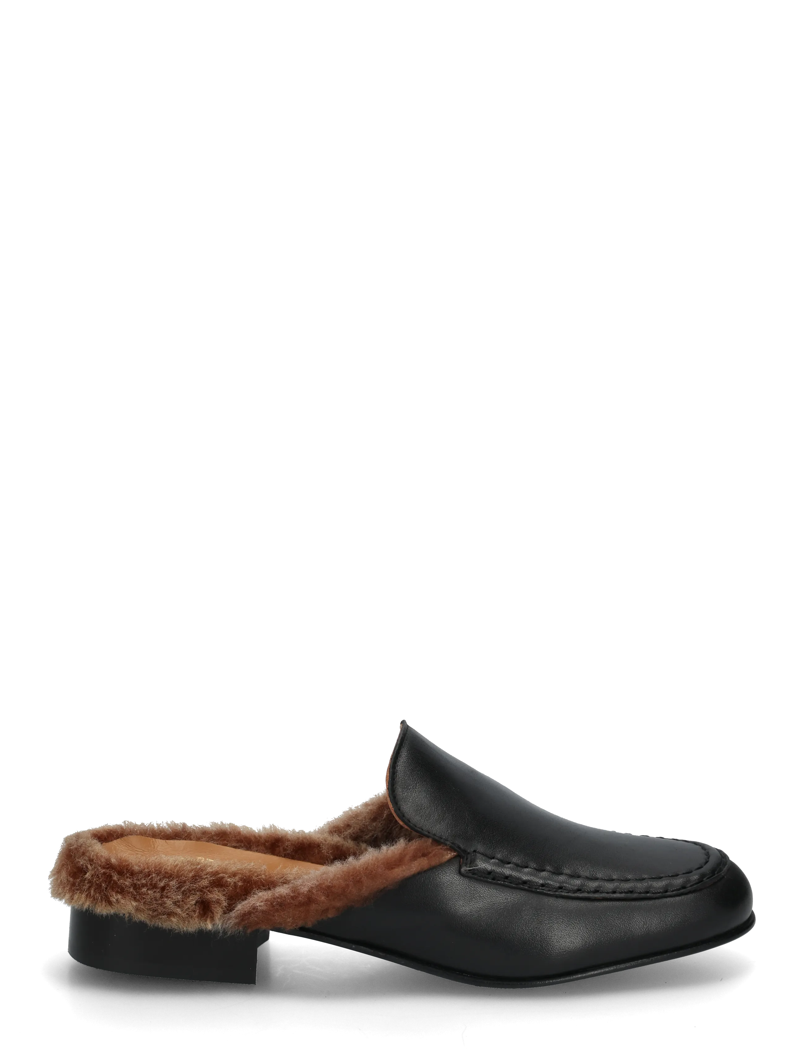 ATP Atelier - Stibbio Black/Orsetto Calf/Shearling - flade mules - black/orsetto - 3