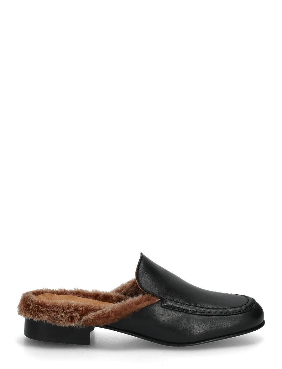 ATP Atelier - Stibbio Black/Orsetto Calf/Shearling - flade mules - black/orsetto - 3
