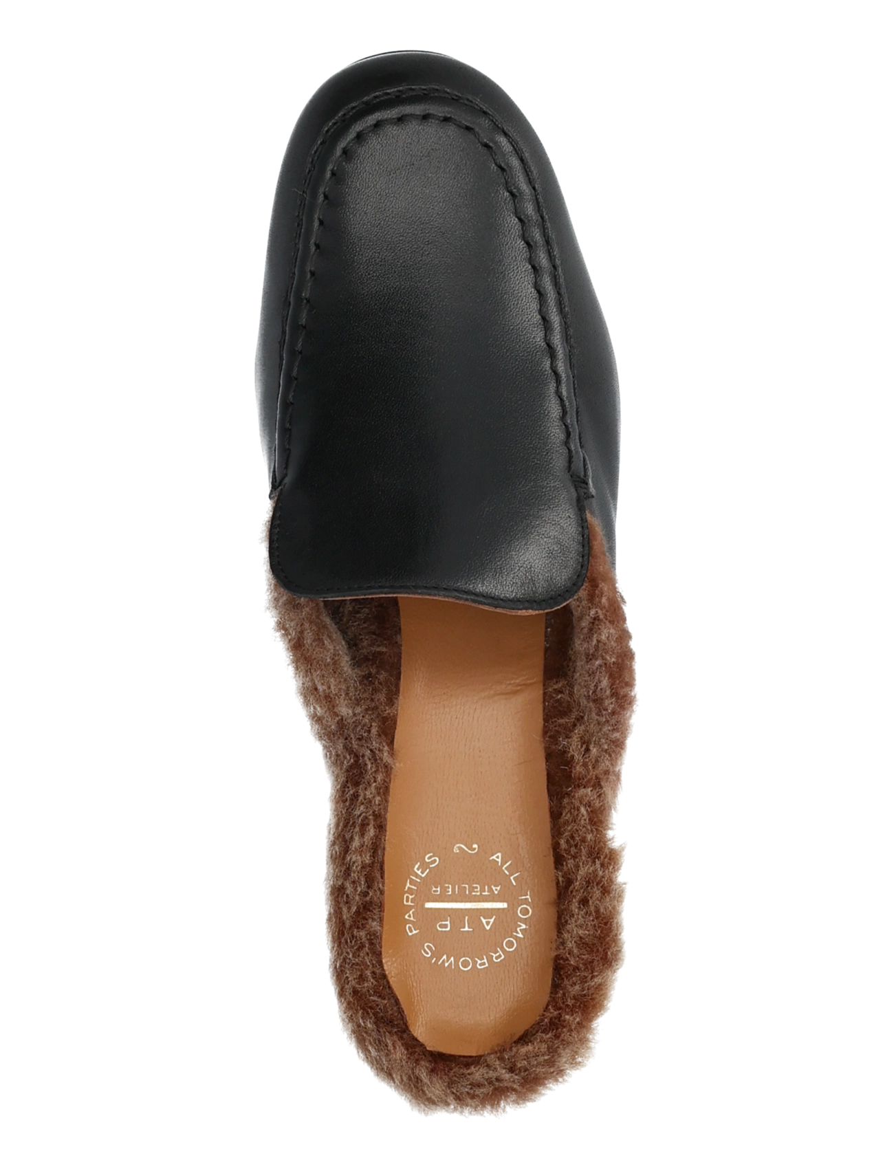 ATP Atelier - Stibbio Black/Orsetto Calf/Shearling - madalad muula-kingad - black/orsetto - 4