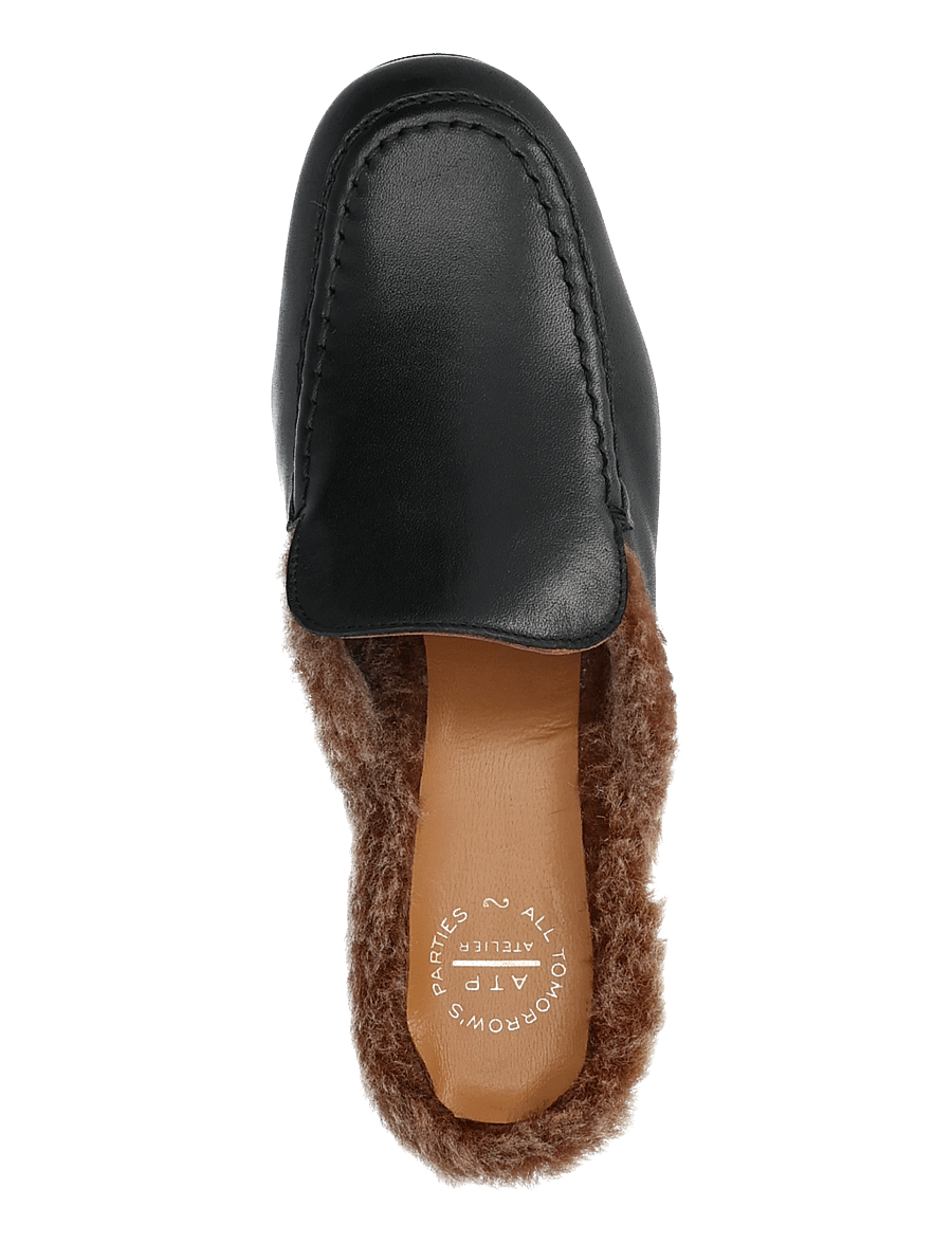 ATP Atelier - Stibbio Black/Orsetto Calf/Shearling - madalad muula-kingad - black/orsetto - 4