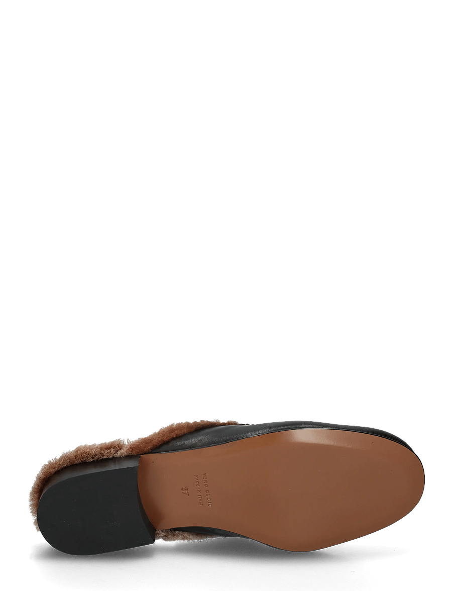 ATP Atelier - Stibbio Black/Orsetto Calf/Shearling - flade mules - black/orsetto - 5