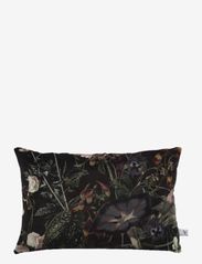 Cushion cover Dark Flowers - BLACK