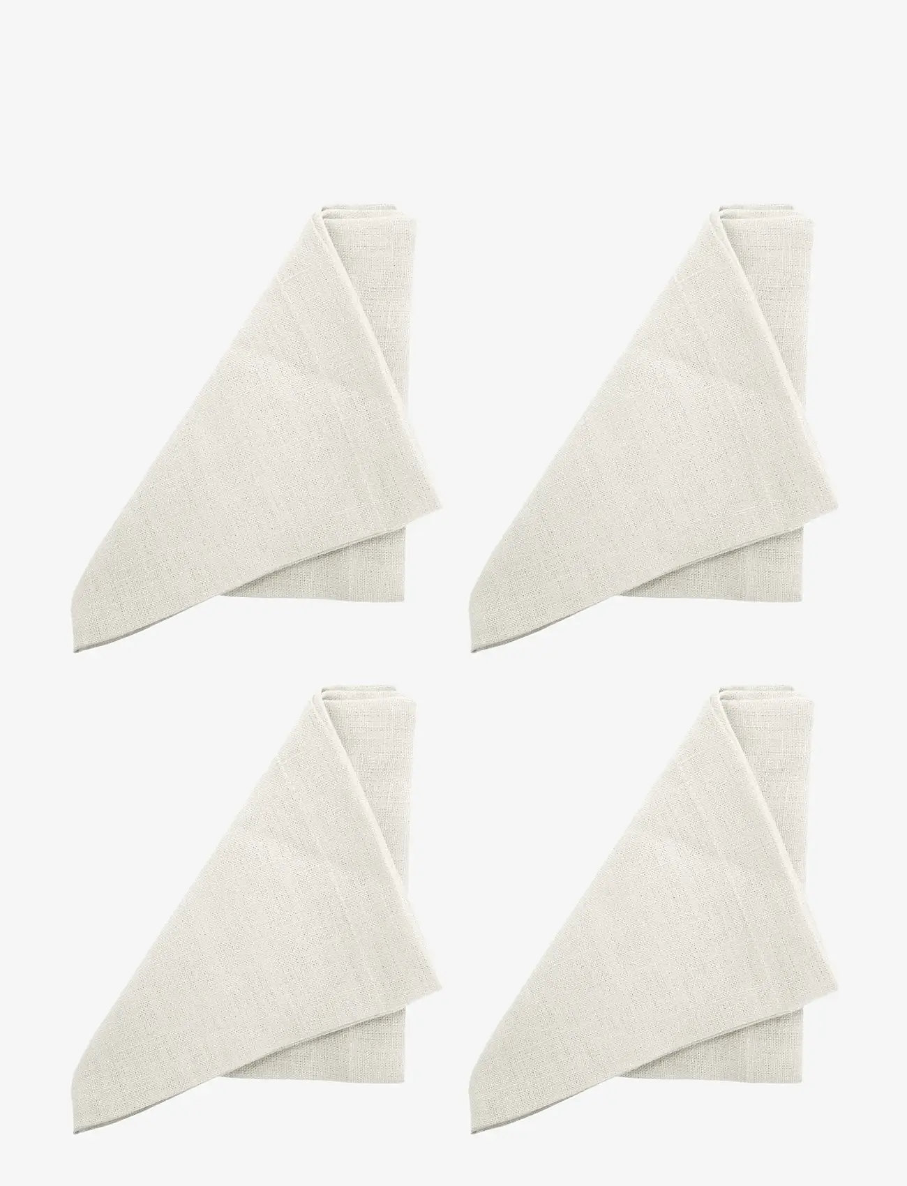 Au Maison - Napkin Linen Basic Washed (set of 4) - stoffservietten - white - 0