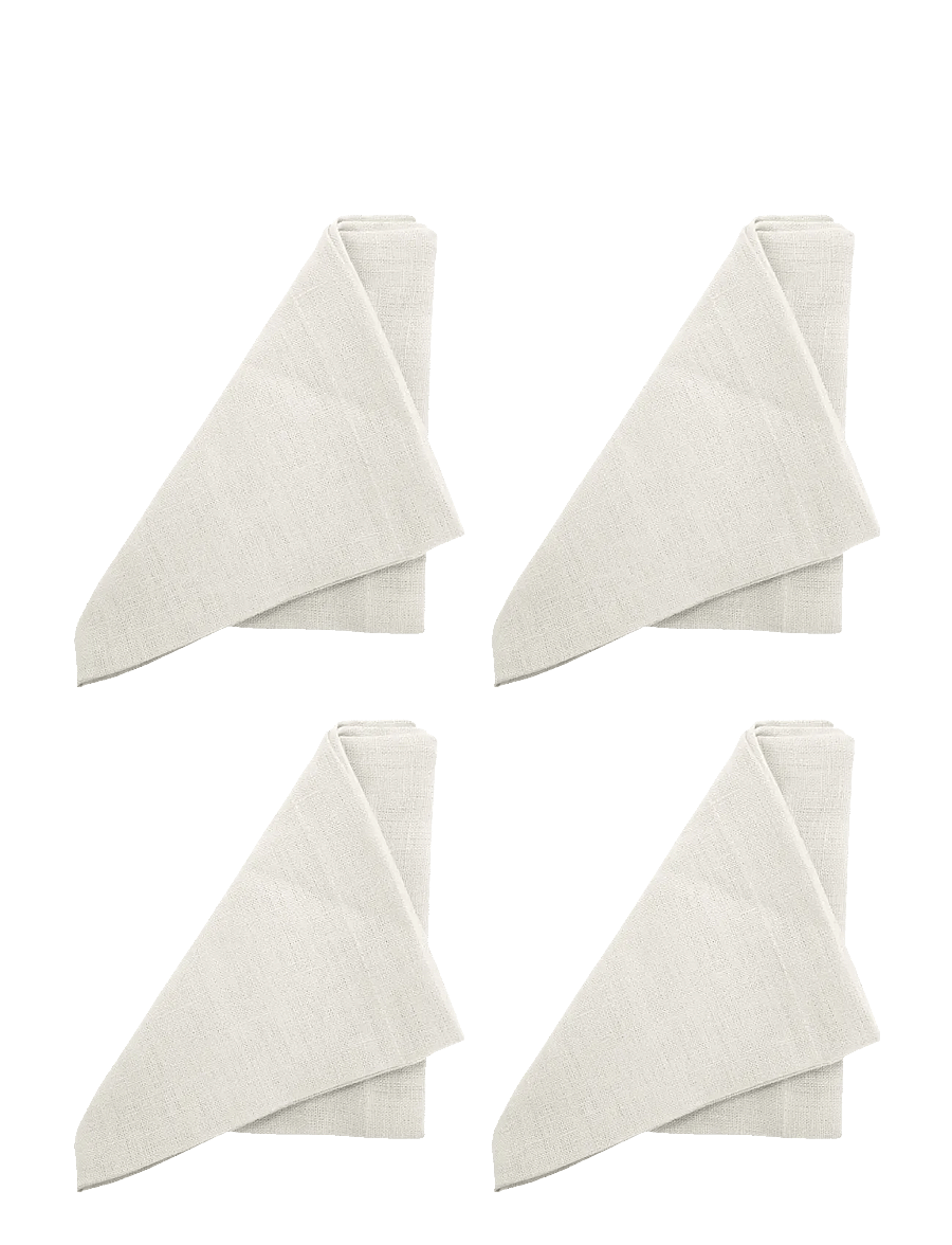 Au Maison - Napkin Linen Basic Washed (set of 4) - stoffservietten - white - 1
