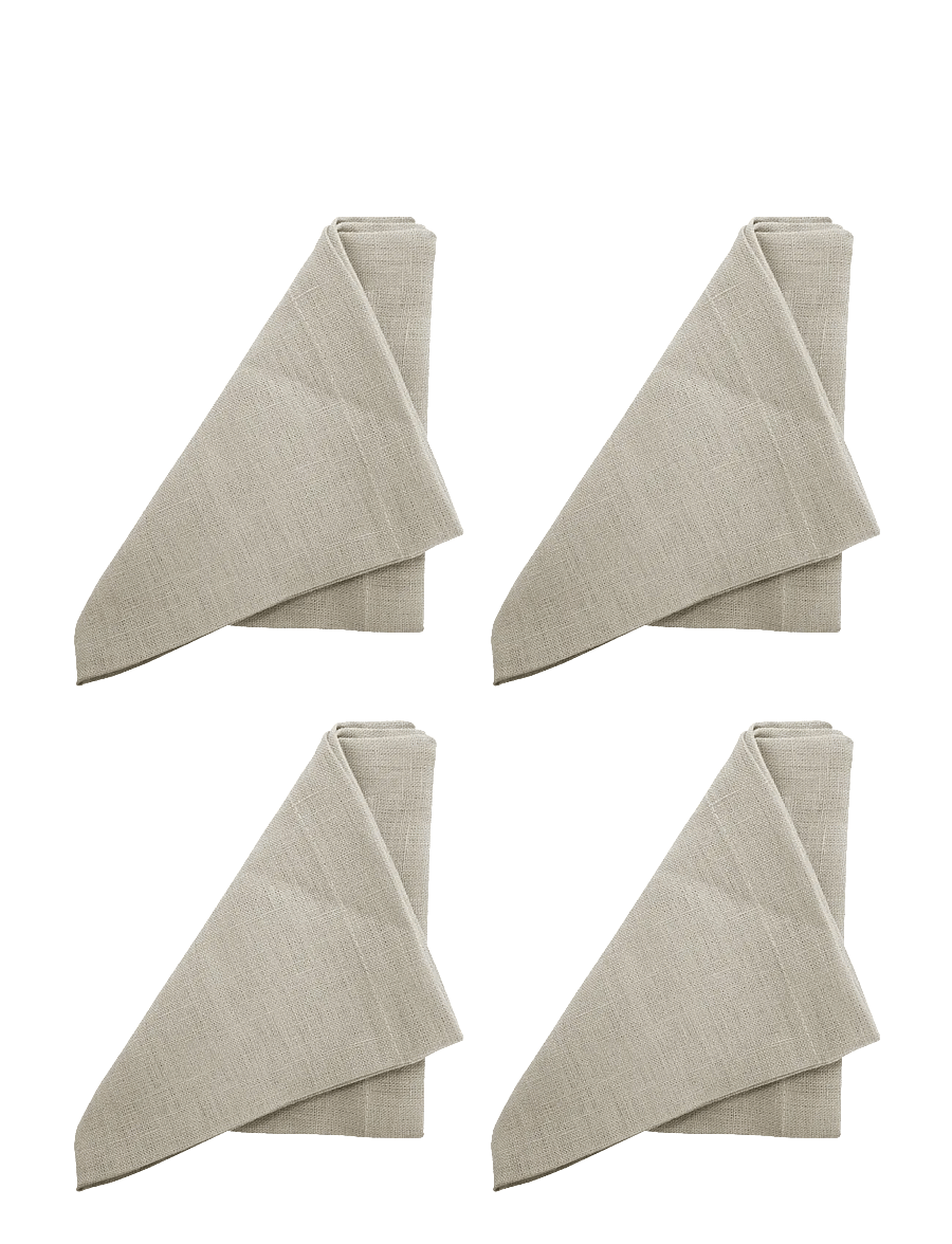 Au Maison - Napkin Linen Basic Washed (set of 4) - linased ja puuvillased salvrätikud - light grey - 0