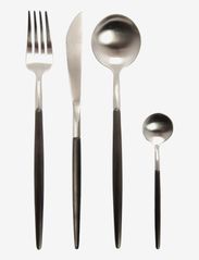 Cutlery Sapore (set of 4x4 pieces) - SILVER/BLACK