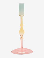Glass candle holder - PINK/YELLOW/TURQUIOSE