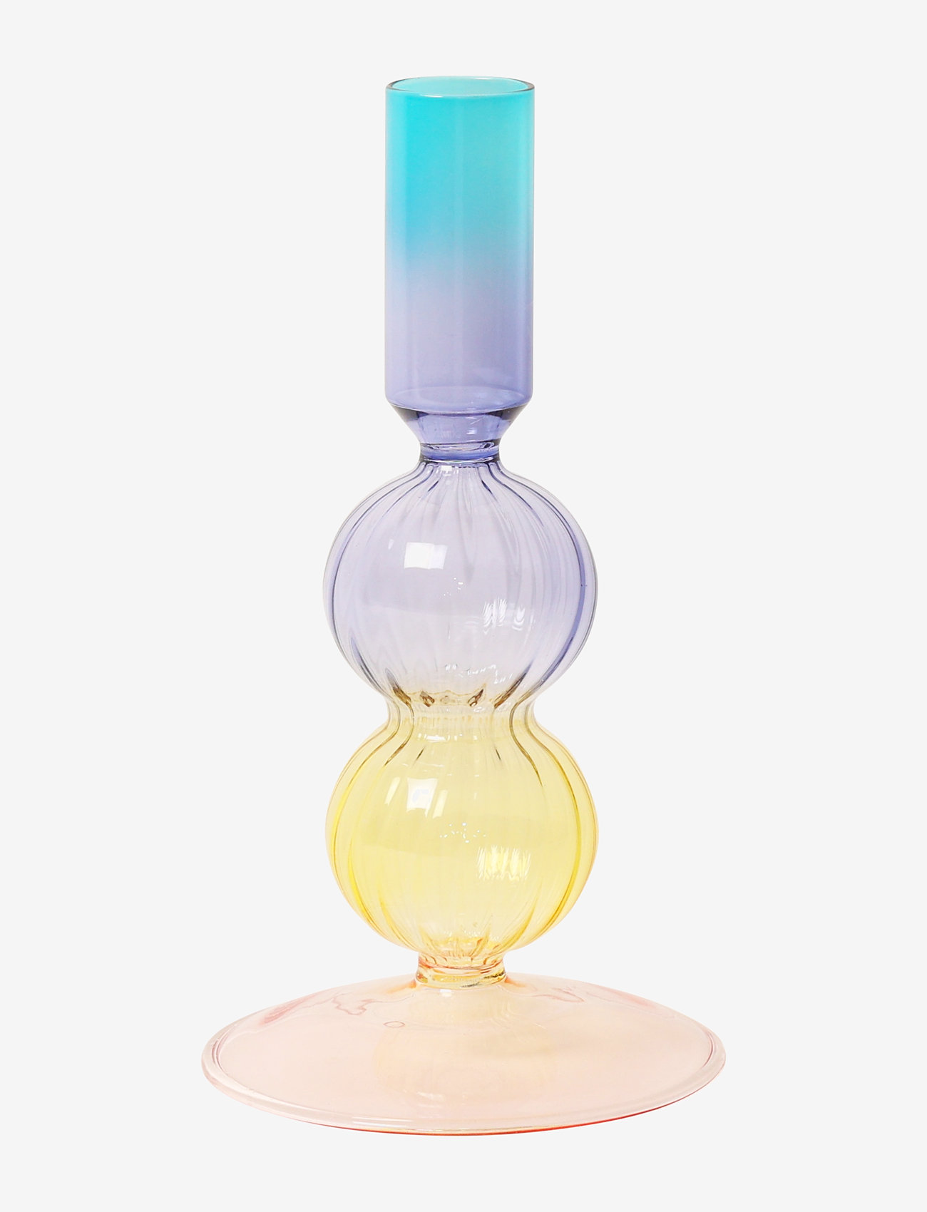 Au Maison - Glass candle holder - lysestaker - pink/yellow/purple/blue - 0