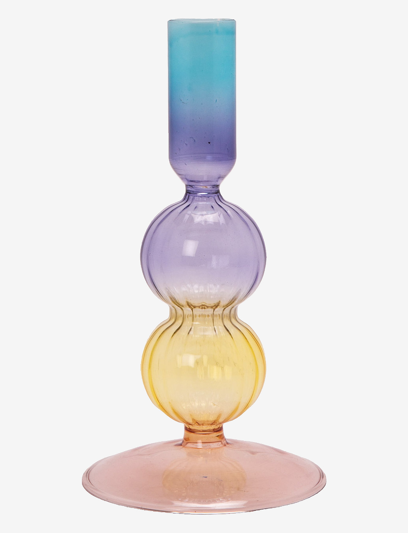 Au Maison - Glass candle holder - lysestaker - pink/yellow/purple/blue - 1