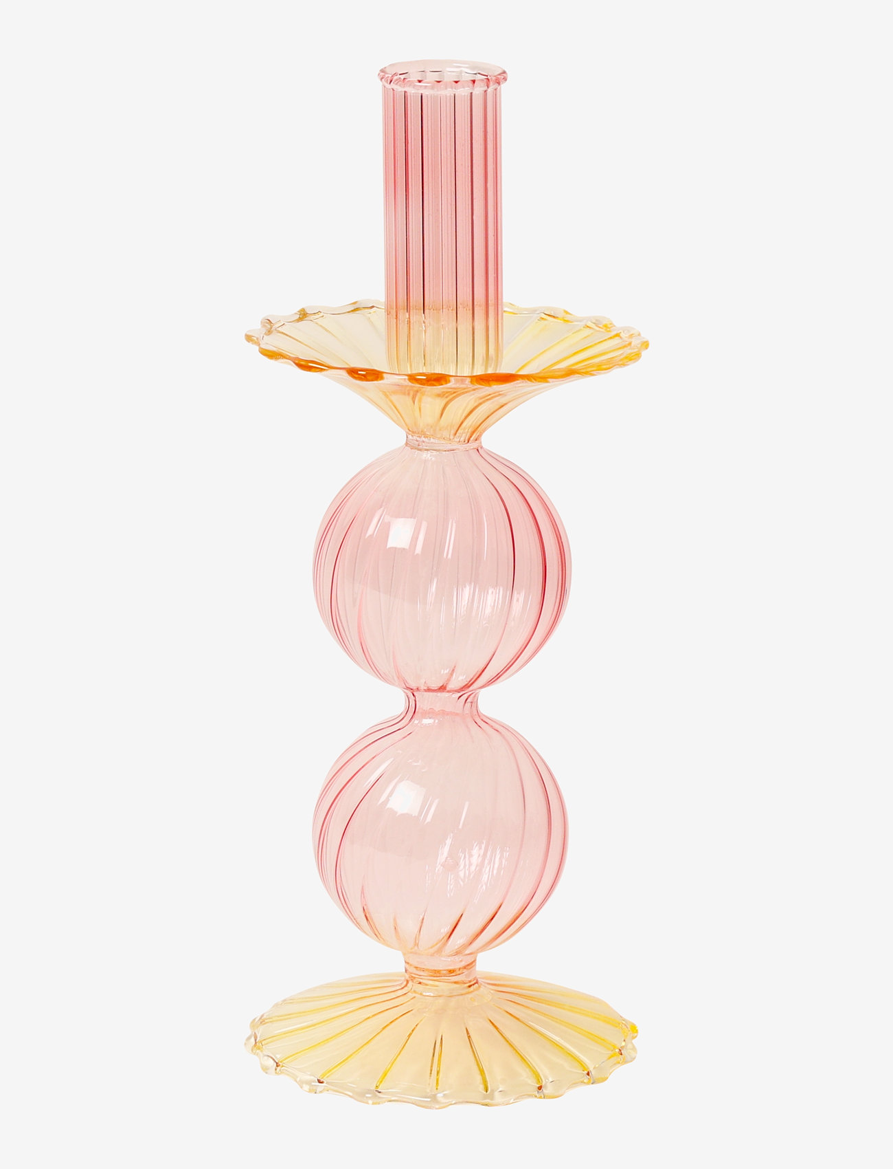 Au Maison - Glass candle holder - pink/yellow - 0