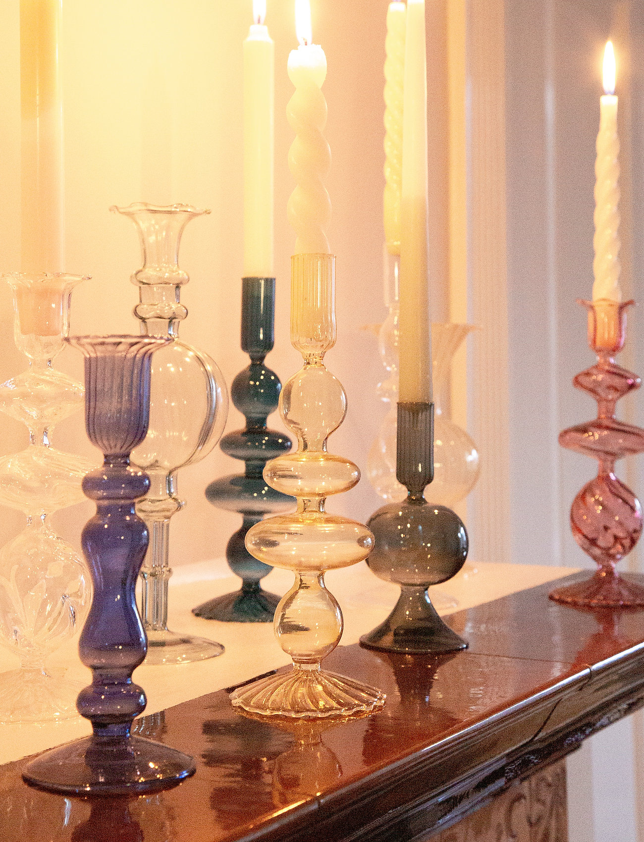 Au Maison - Glass candle holder - de laveste prisene - sapphire - 1