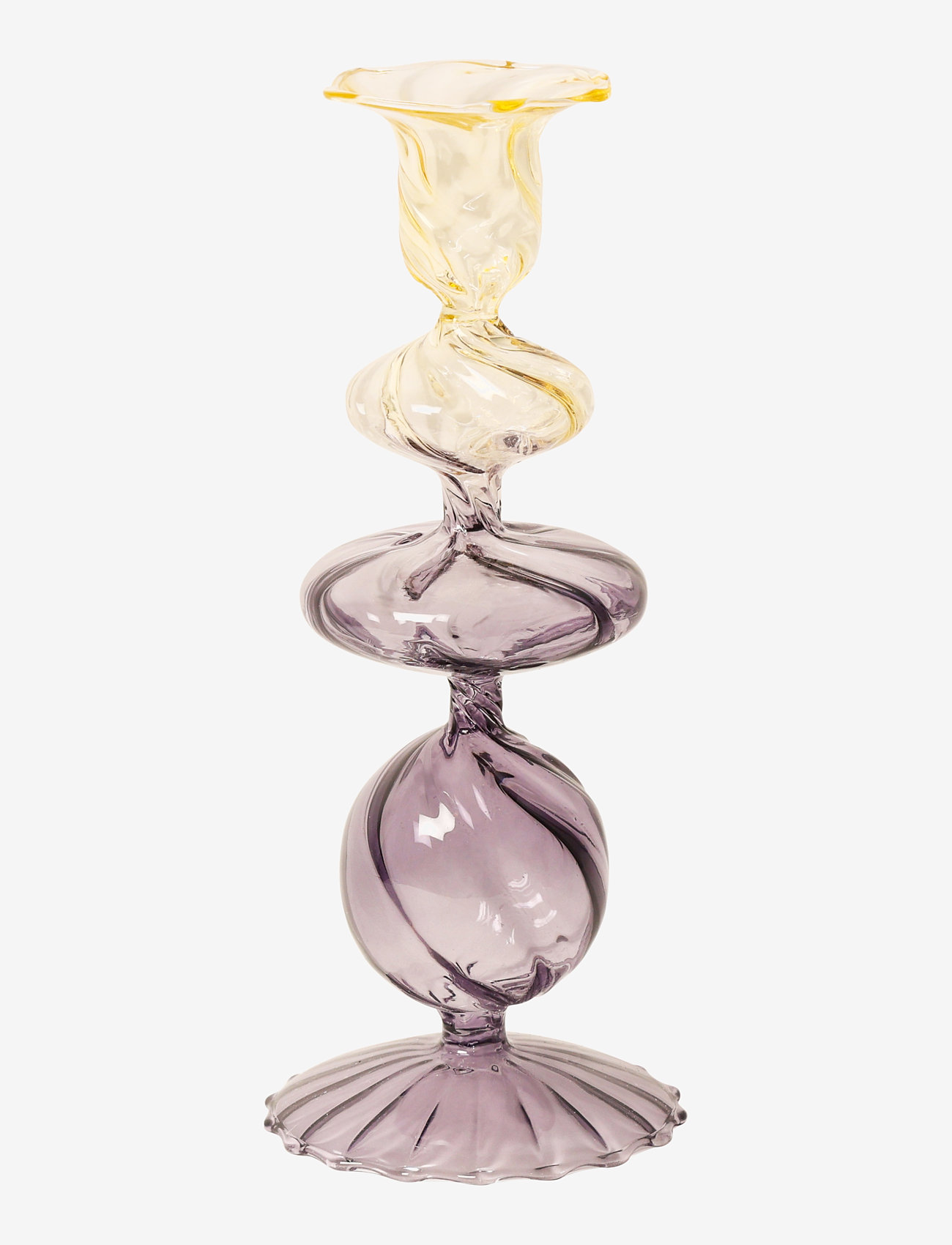 Au Maison - Glass candle holder - light yellow/light purple - 0