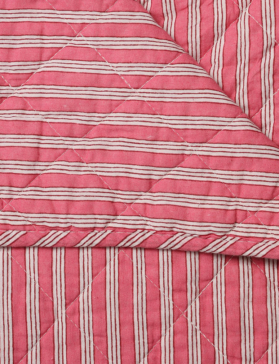 Au Maison - Quilt Ethnic, multi stripe-pink, 140x180 cm - pleedid - pink - 1