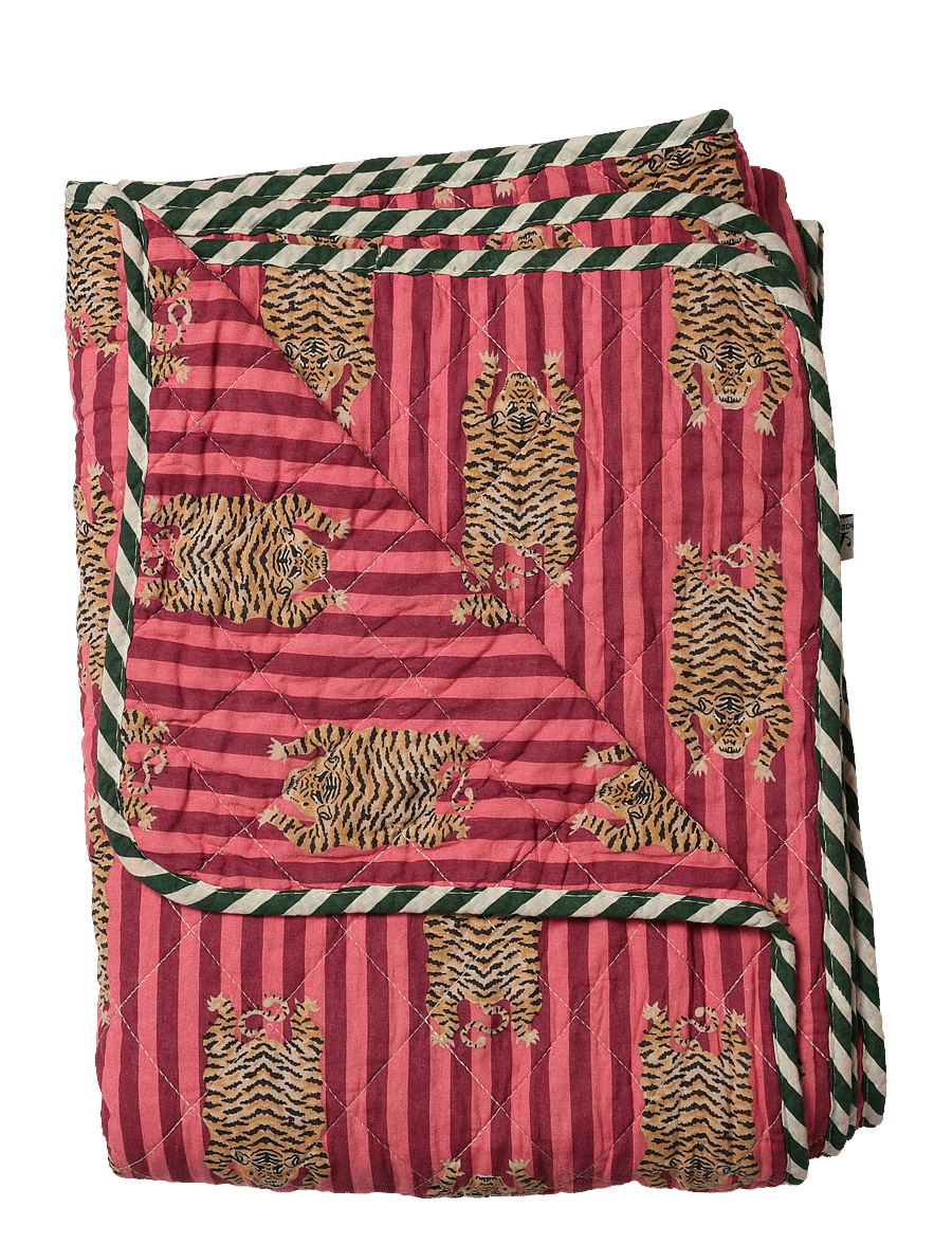 Au Maison - Quilt Ethnic, big tiger-pink, 140x180 cm - pleedid - pink - 0