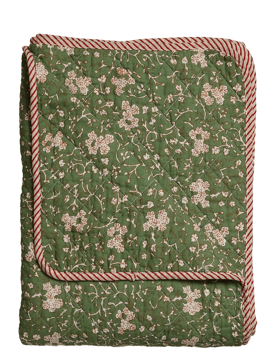 Au Maison - Quilt Ethnic, small flower-green, 140x180 cm - pleedid - flower-green - 0