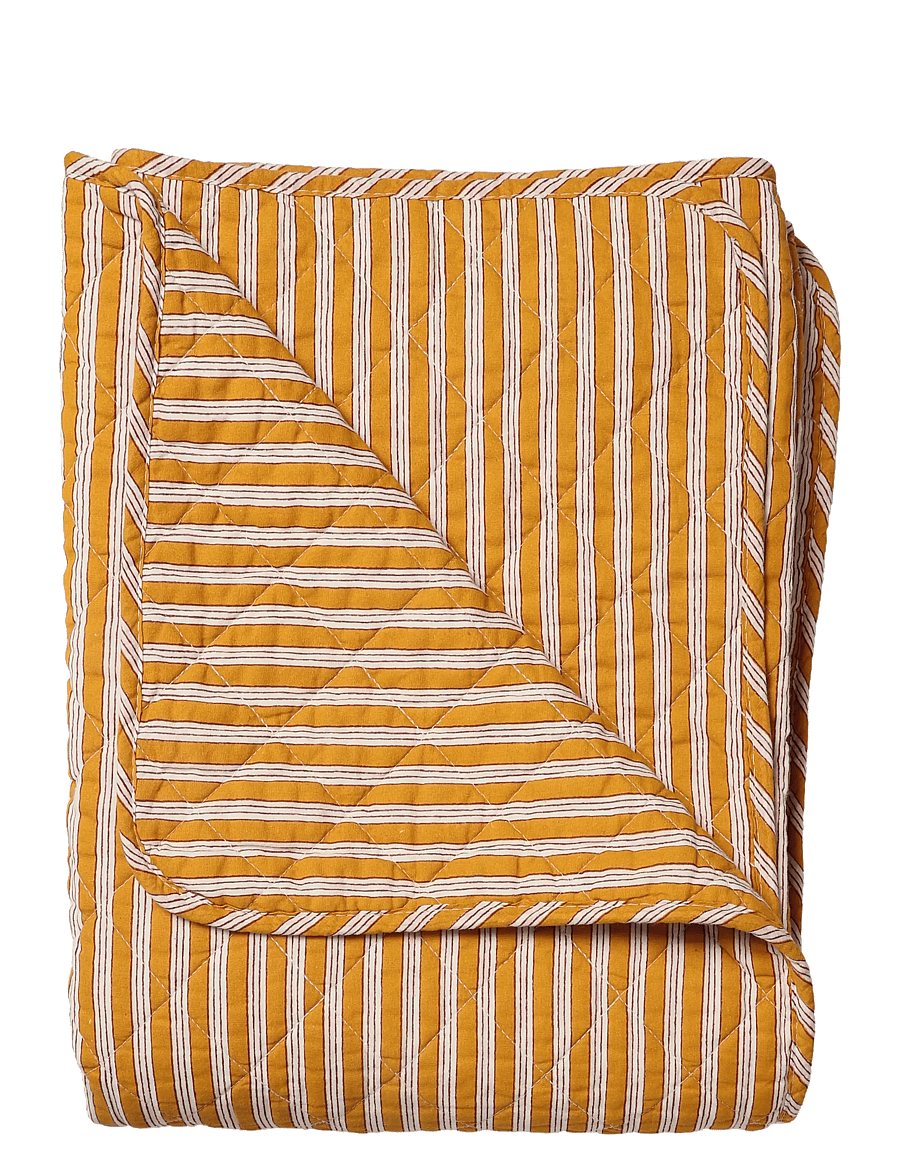 Au Maison - Quilt Ethnic, multi stripe-yellow, 140x220 cm - pleedid - yellow - 0