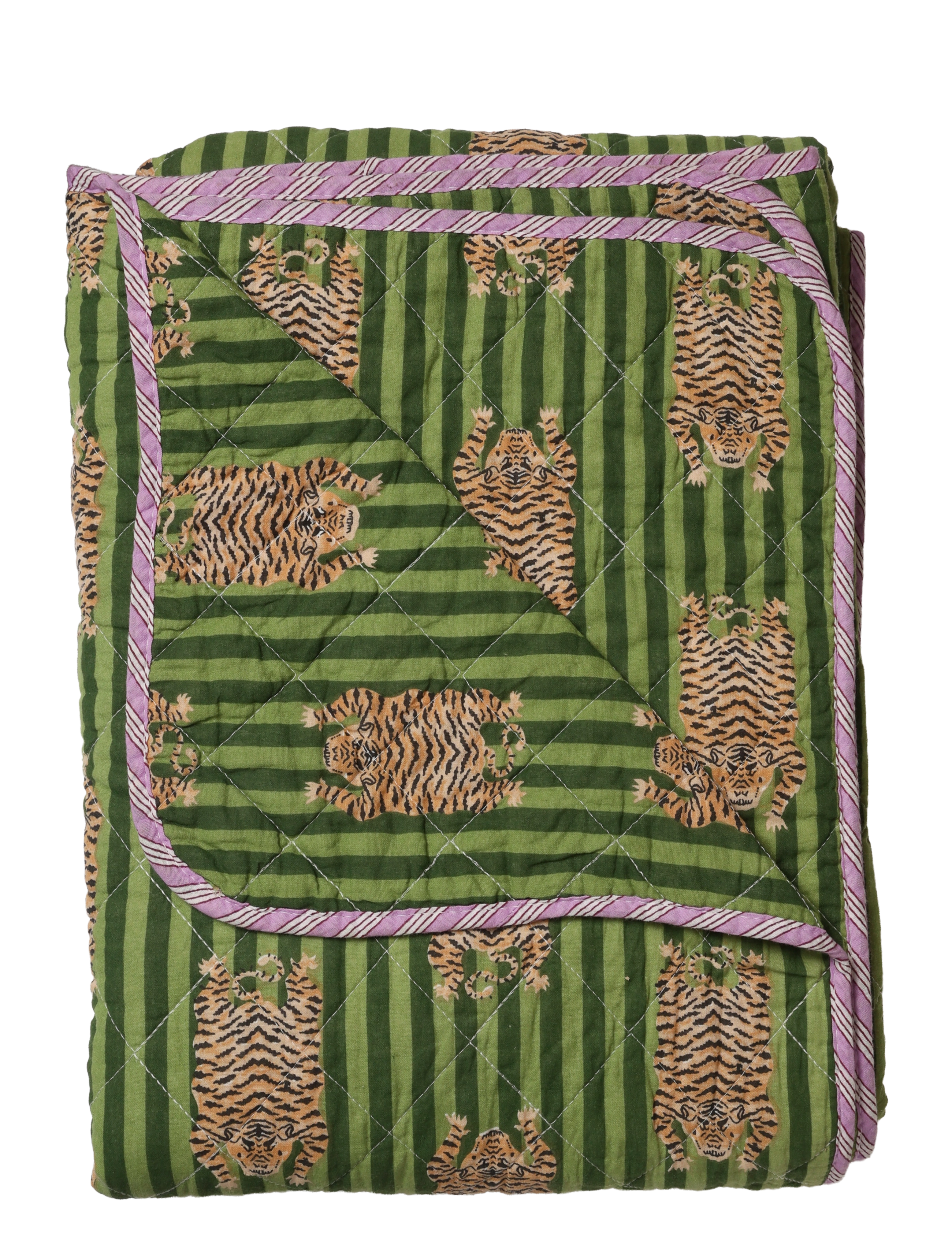 Au Maison Quilt Ethnic, big tiger-green, 140x220 cm - Tekstiilid - GREEN / green