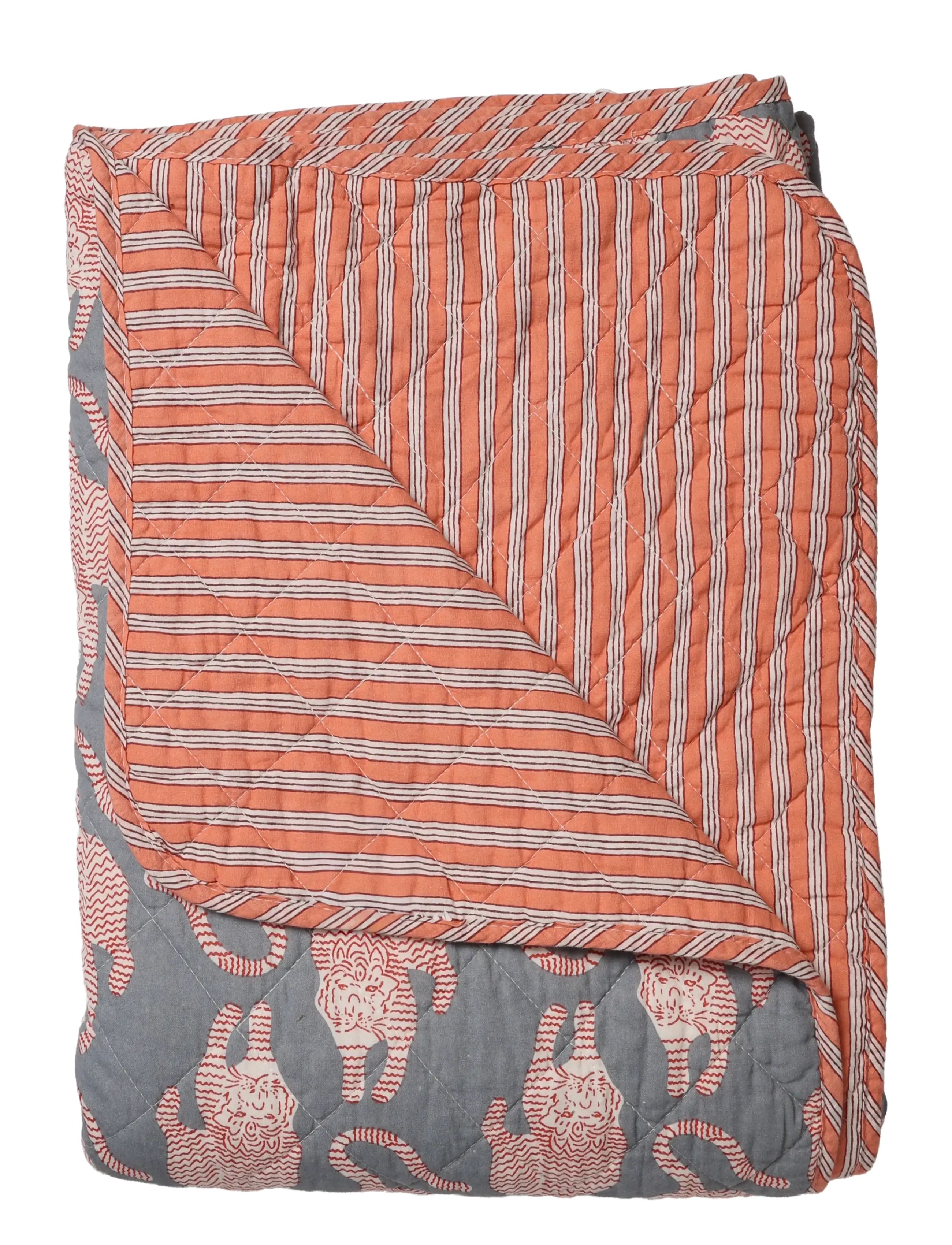 Au Maison Quilt Ethnic, tiger-blue/pink, 140x220 cm - Tagesdecken - BLUE/PINK / multi