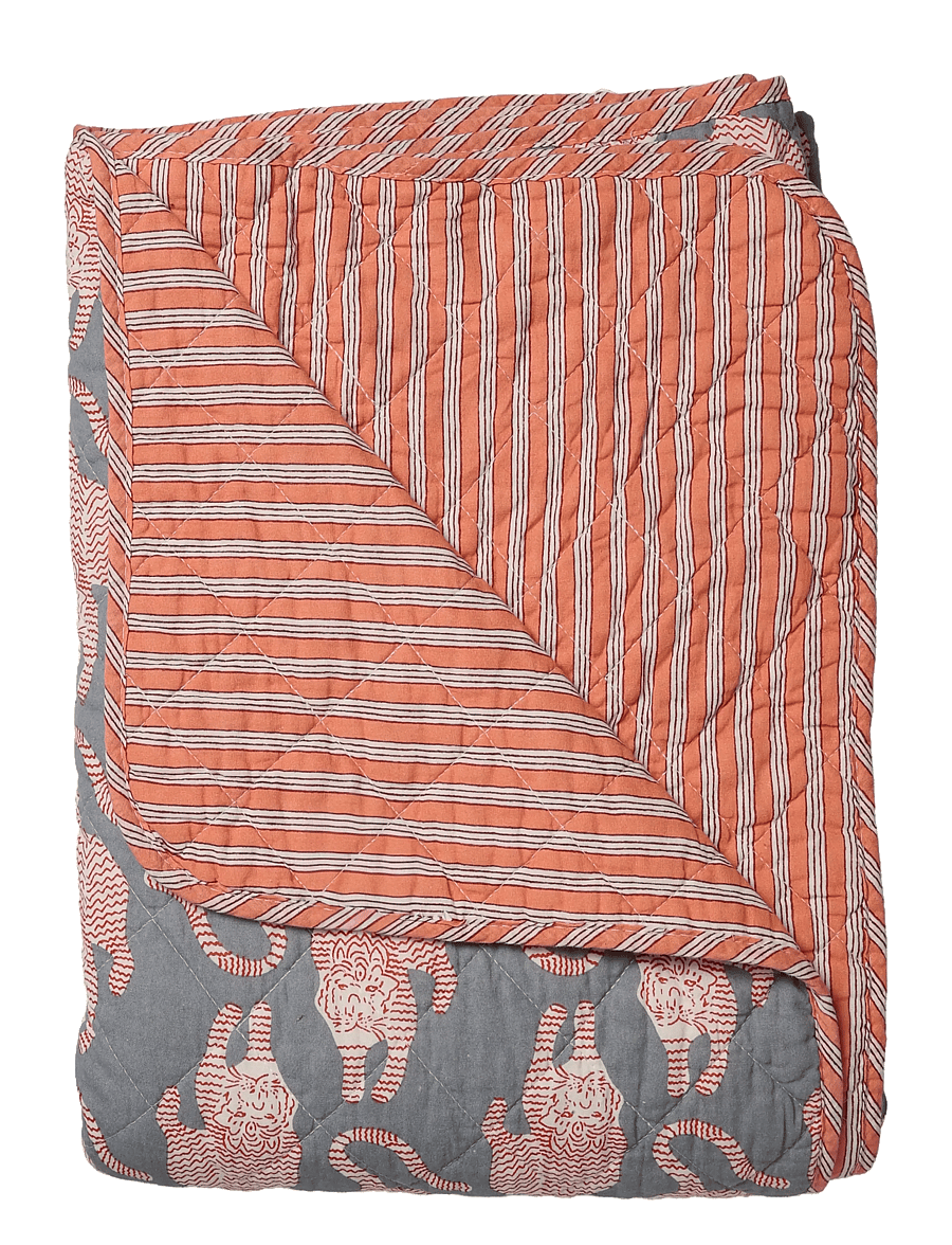 Au Maison - Quilt Ethnic, tiger-blue/pink, 140x220 cm - pleedid - blue/pink - 0