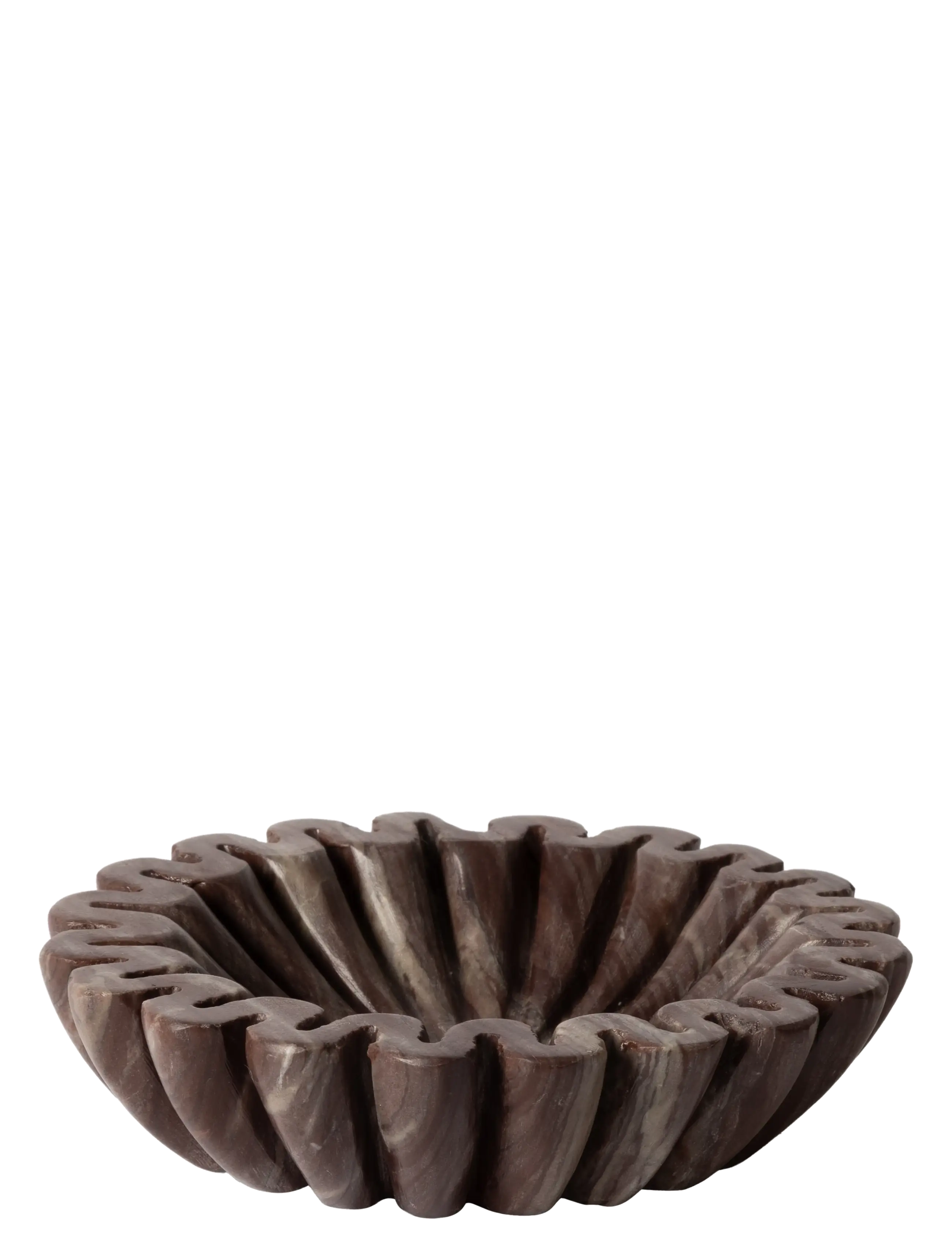 Au Maison Rund Serveringsskål, marmor, mørk brun, 4xø15 cm - Serveringsskåle - DARK BROWN / brown