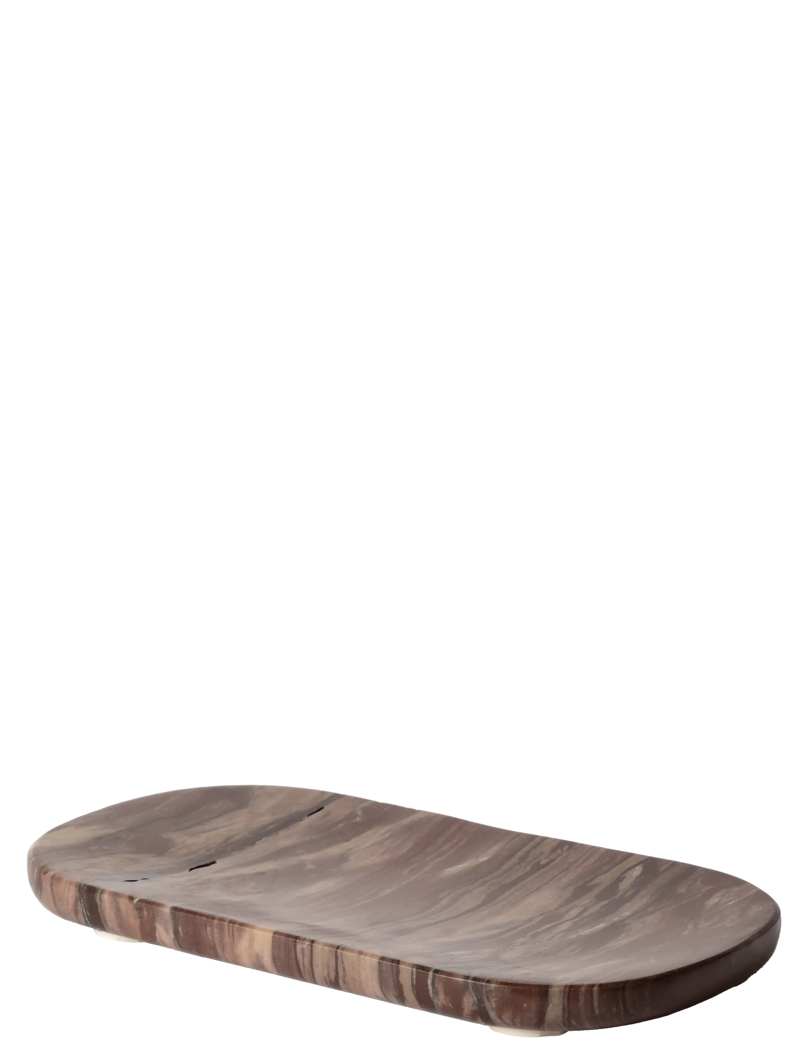 Au Maison Cutting board oval, marble, dark brown, 23x12 cm - Küchenzubehör - DARK BROWN / brown