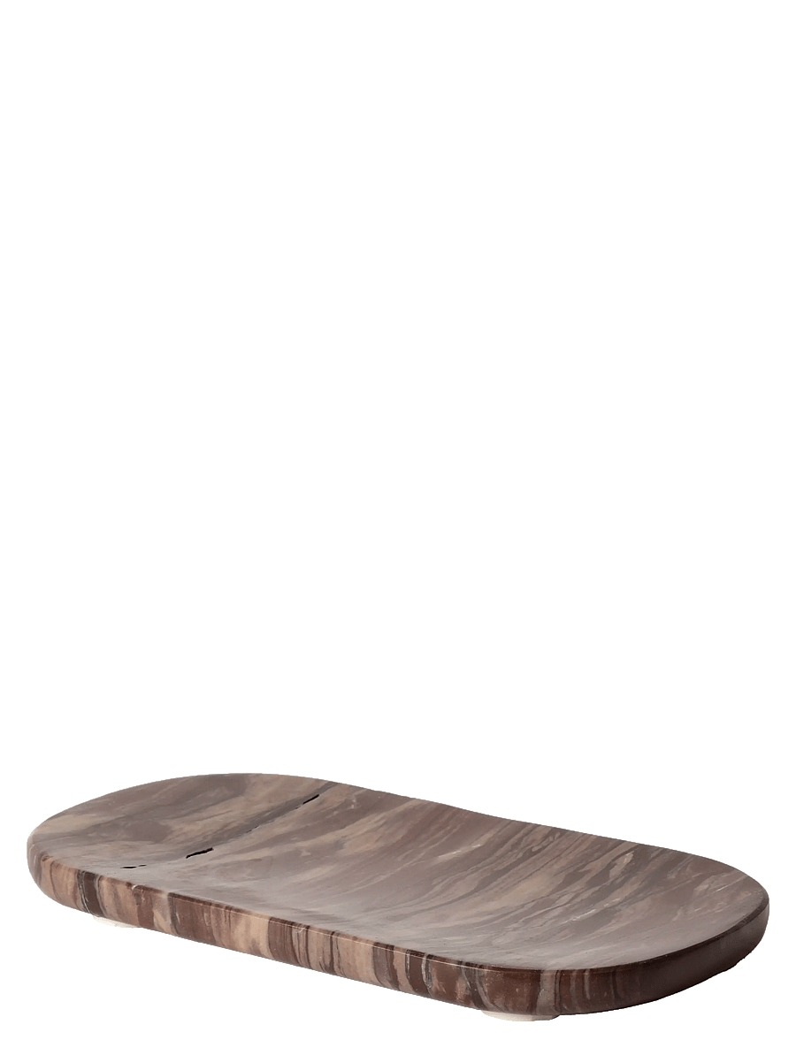 Au Maison - Cutting board oval, marble, dark brown, 23x12 cm - pjaustymo lentelės - dark brown - 0