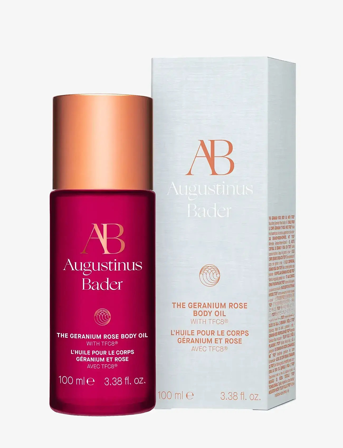 Augustinus Bader - AUG GERANIUM ROSE BODYOIL100ML - resestorlekar & kits - clear - 4