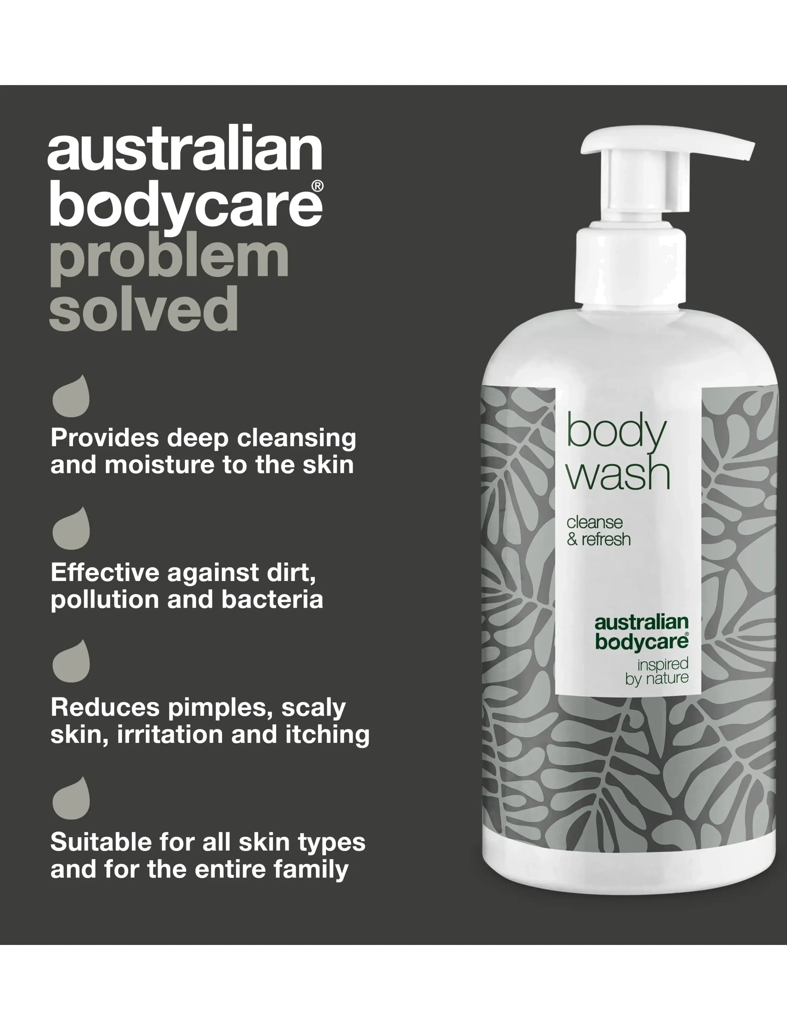 Australian Bodycare - Body Wash with Tea Tree Oil for clean skin -  500 ml - shower gel & bruseolier - no color - 3