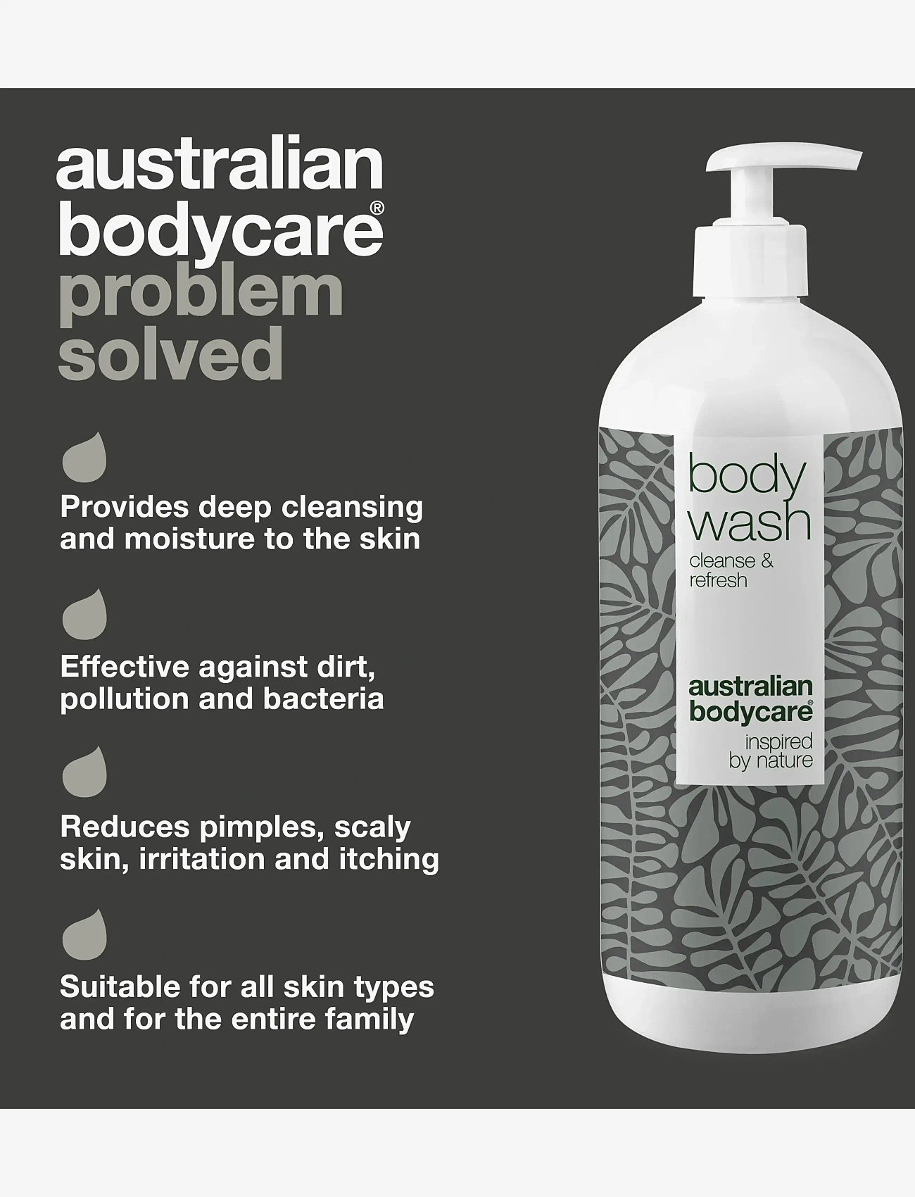 Australian Bodycare - Body Wash with Tea Tree Oil for clean skin -  1000 ml - shower gel & bruseolier - no color - 2