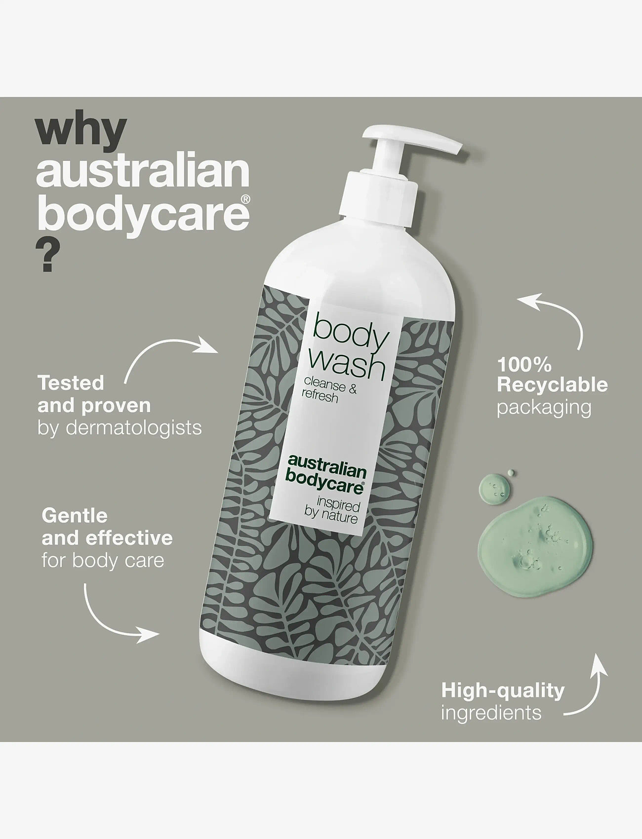 Australian Bodycare - Body Wash with Tea Tree Oil for clean skin -  1000 ml - shower gel & bruseolier - no color - 3