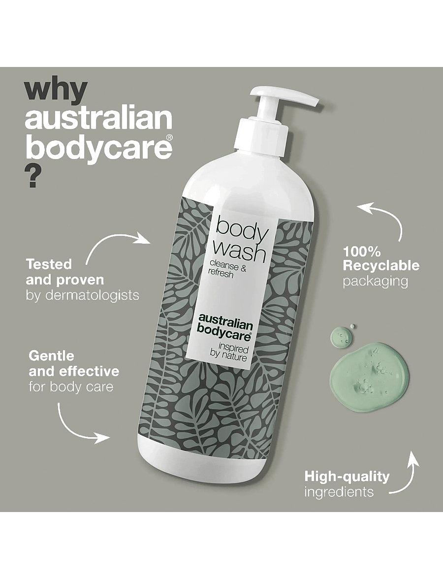 Australian Bodycare - Body Wash with Tea Tree Oil for clean skin - 1000 ml - shower gel & oils - no color - 3
