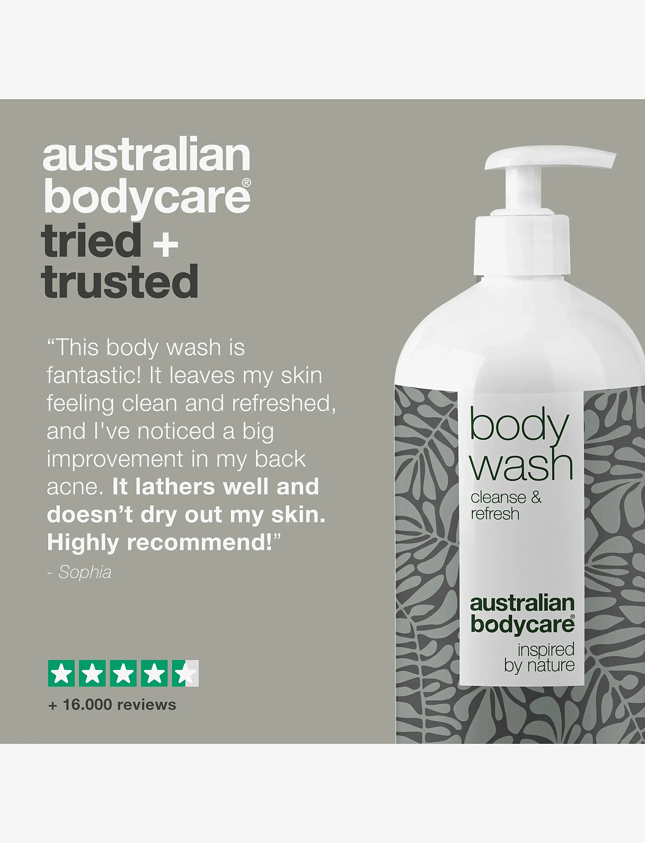 Australian Bodycare - Body Wash with Tea Tree Oil for clean skin -  1000 ml - shower gel & bruseolier - no color - 4