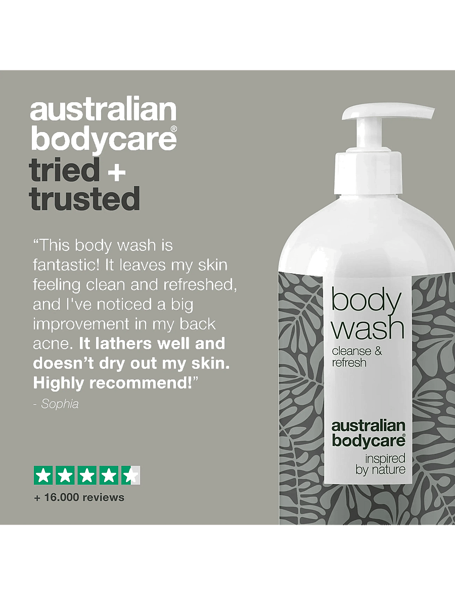 Australian Bodycare - Body Wash with Tea Tree Oil for clean skin - 1000 ml - shower gel & oils - no color - 4