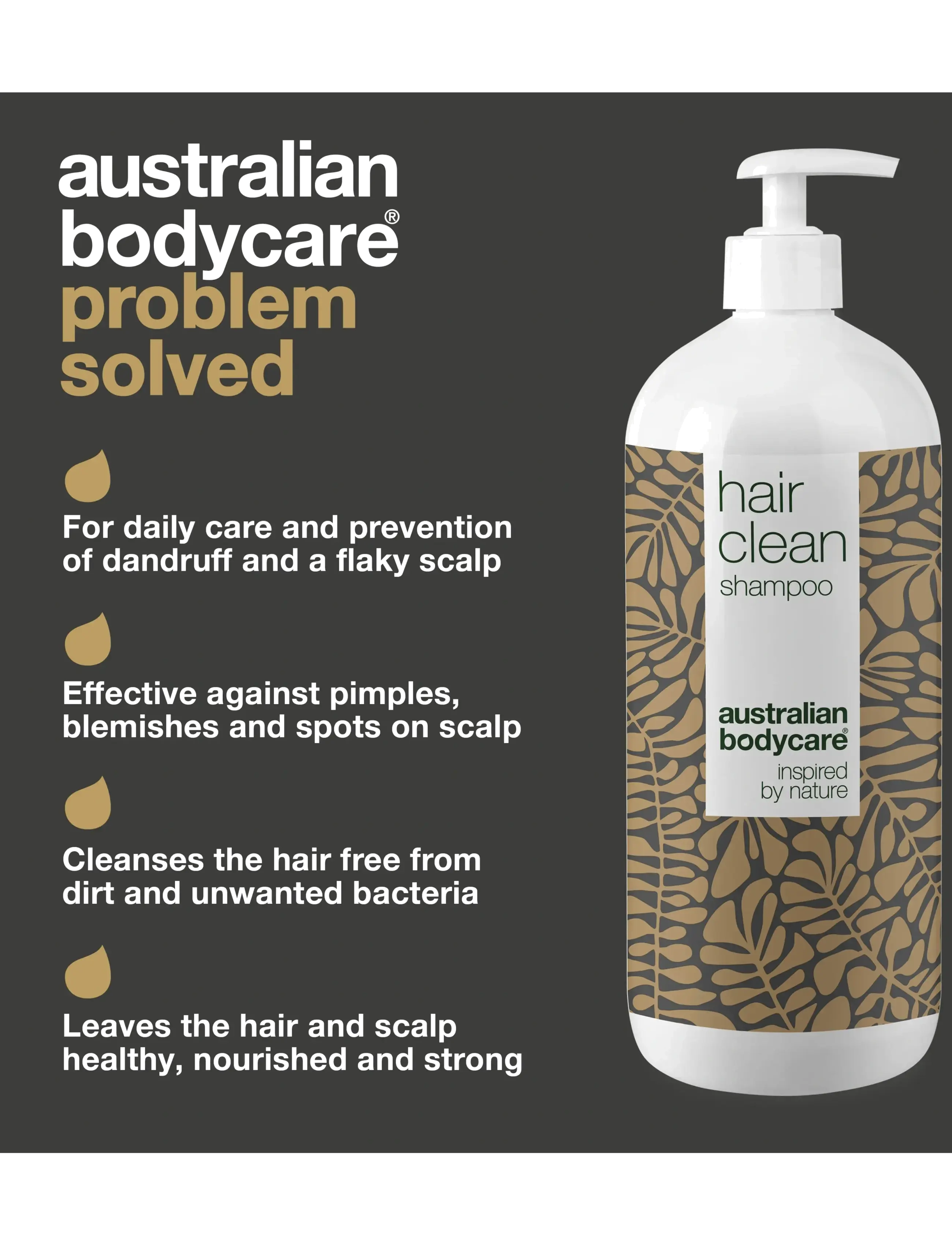 Australian Bodycare - Hair Clean shampoo for dandruff and itchy scalp - 1000 ml - hårpleje - no color - 2