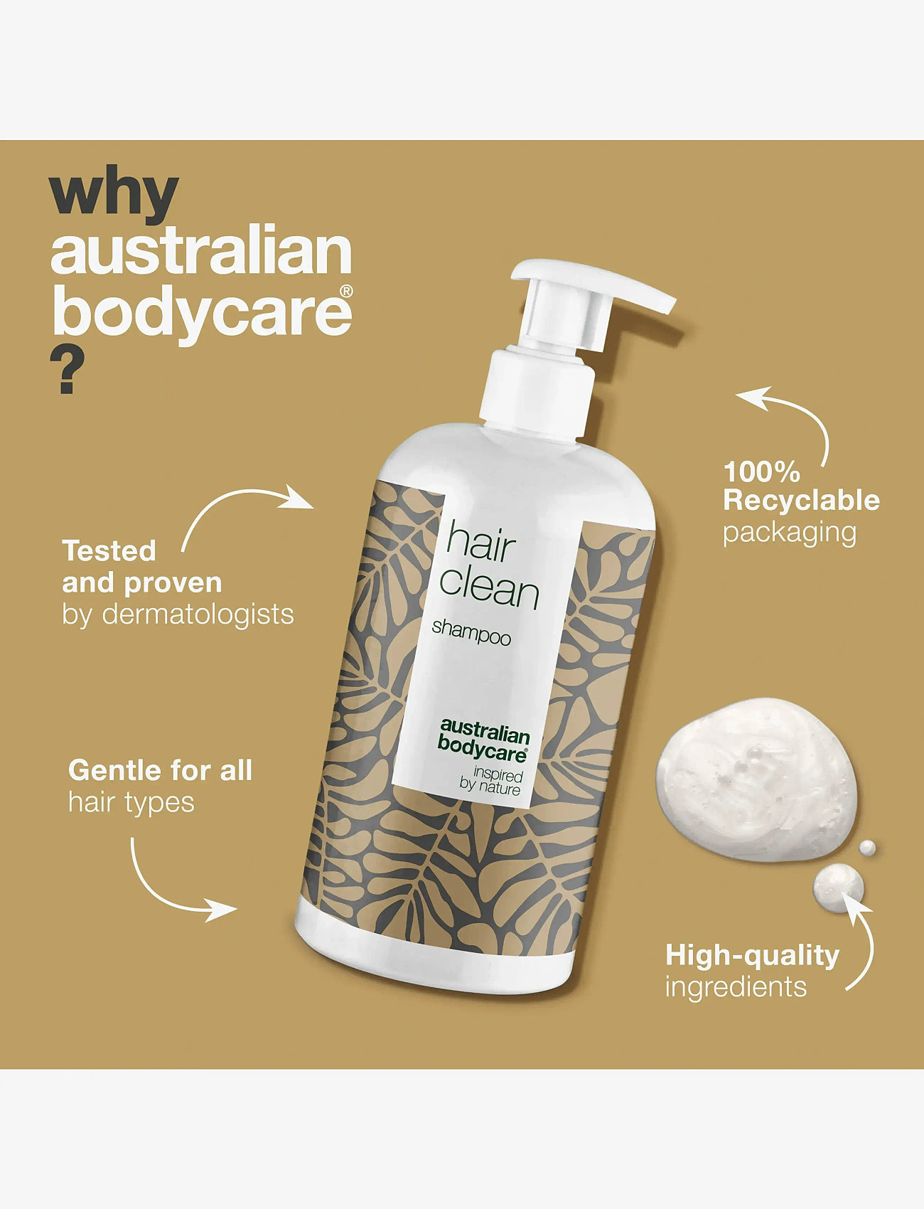 Australian Bodycare - Hair Clean shampoo for dandruff and itchy scalp -  500 ml - hårpleje - clear - 4