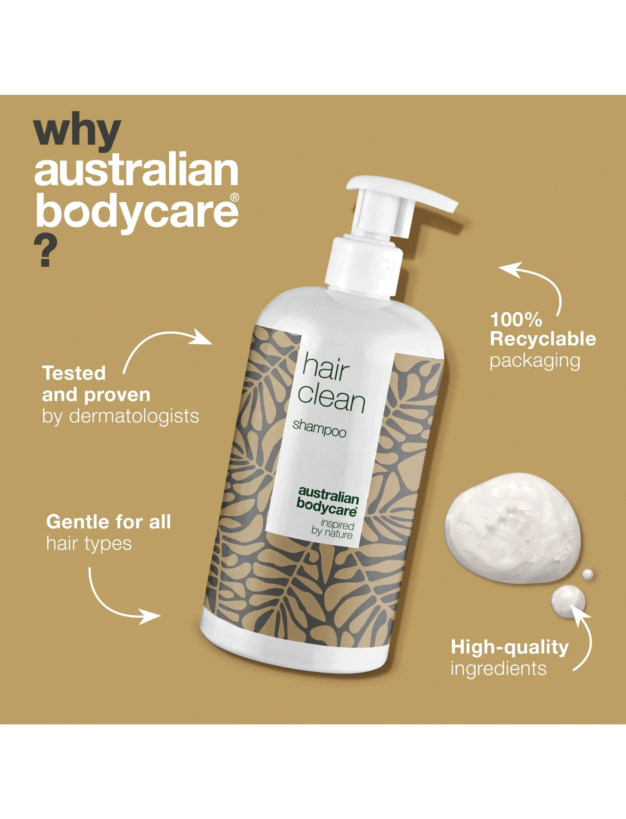 Australian Bodycare - Hair Clean shampoo for dandruff and itchy scalp -  500 ml - hårpleje - clear - 4