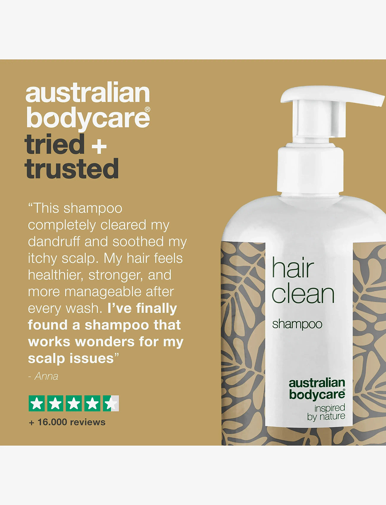 Australian Bodycare - Hair Clean shampoo for dandruff and itchy scalp -  500 ml - hårpleje - clear - 5