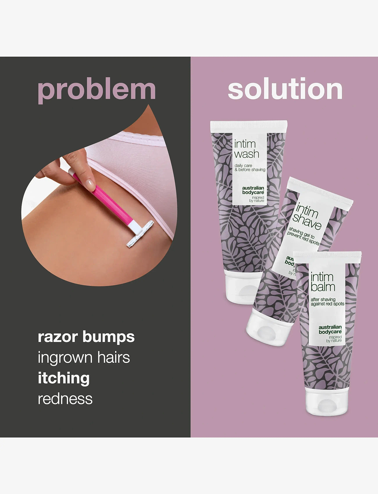 Australian Bodycare - 3 Shaving Products against red spots after intimate shaving - 3 pcs. - no color - 2