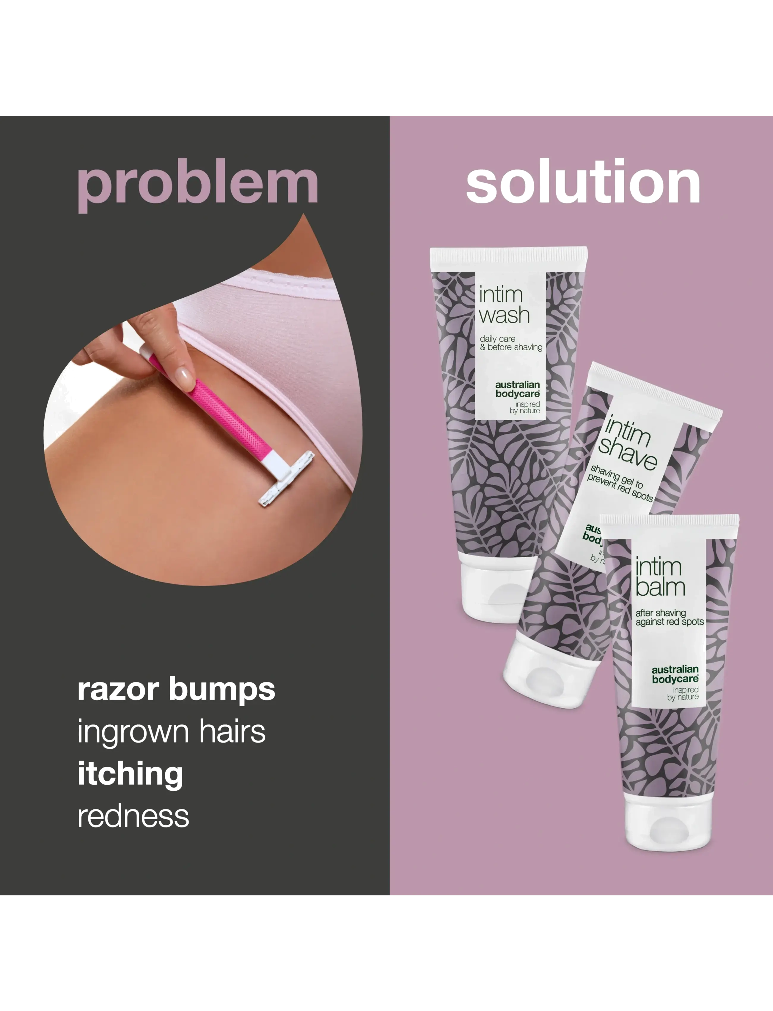 Australian Bodycare - 3 Shaving Products against red spots after intimate shaving - 3 pcs. - intimvask - no color - 2