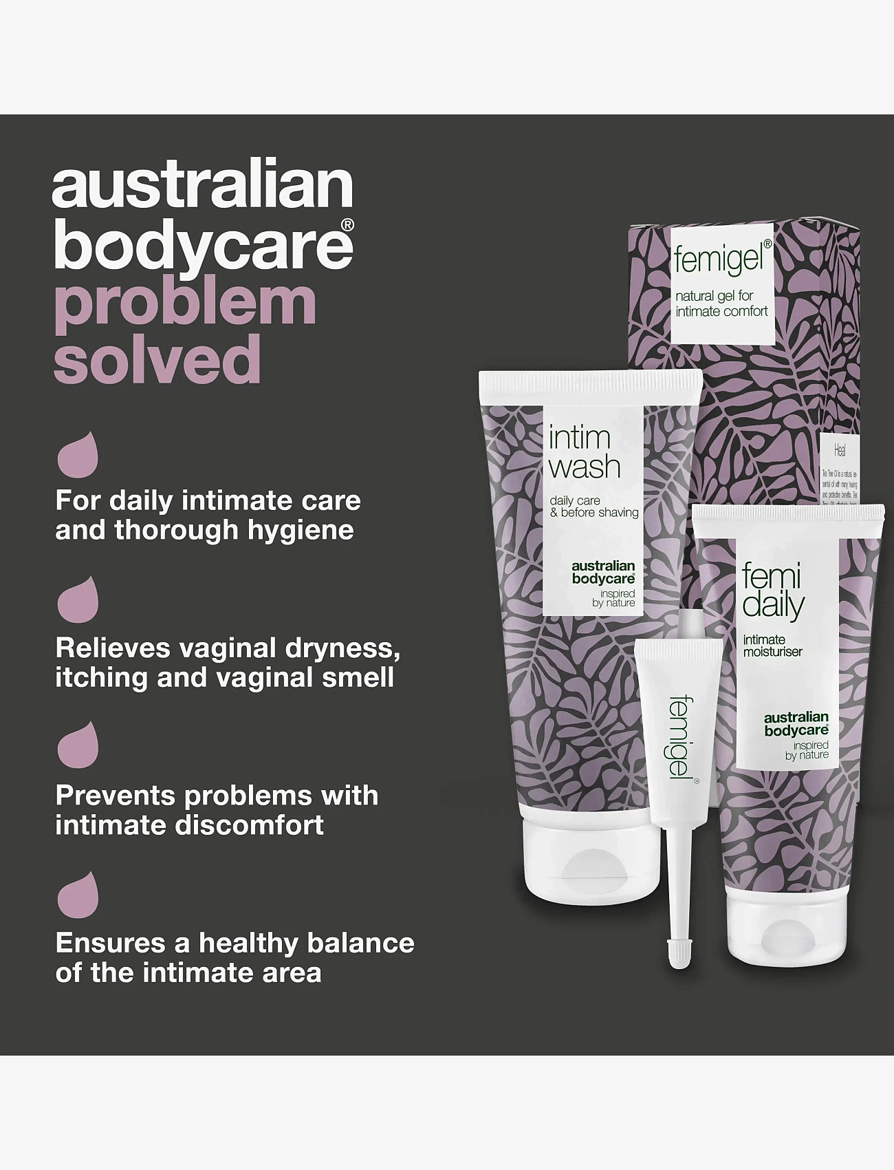 Australian Bodycare - 3 Intimate Products against itching, dryness and irritation - 3 pcs. - no color - 3