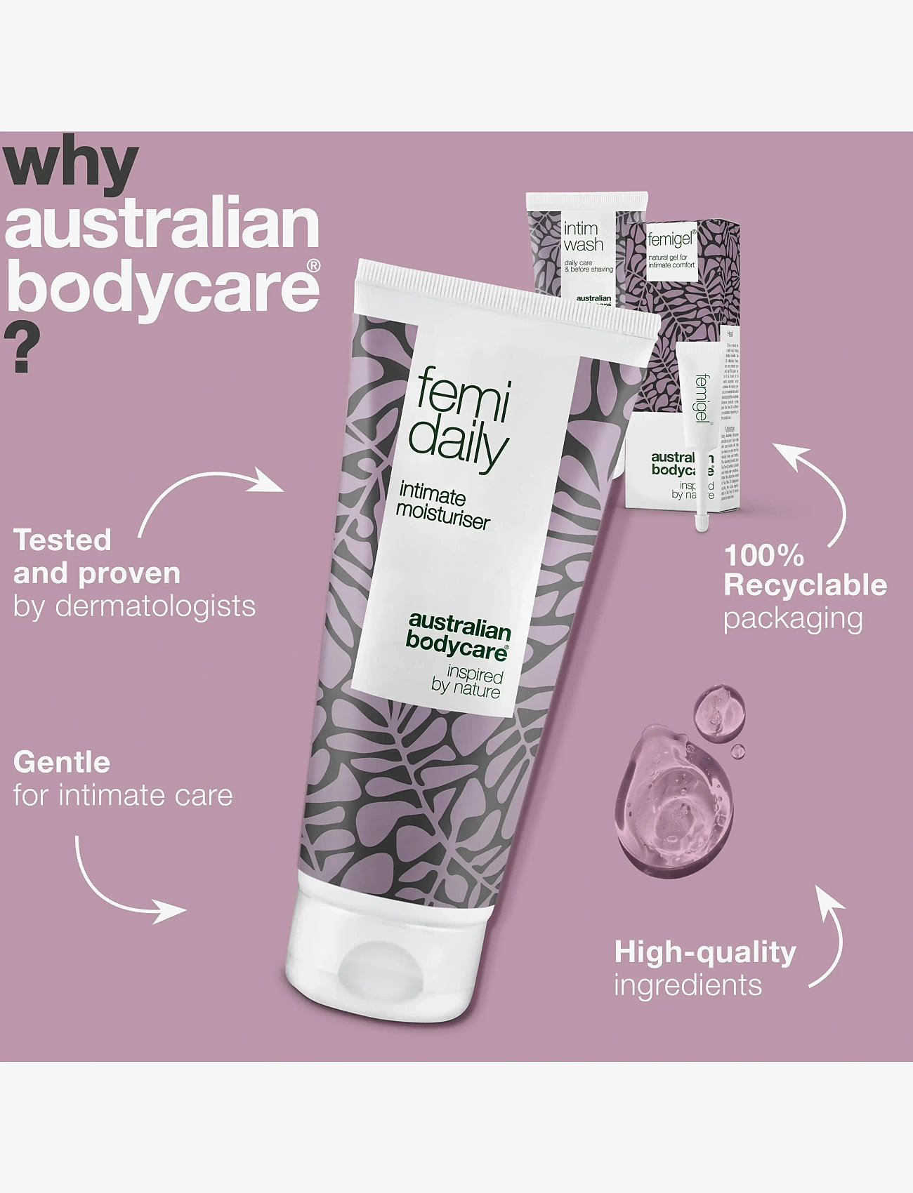 Australian Bodycare - 3 Intimate Products against itching, dryness and irritation - 3 pcs. - no color - 4