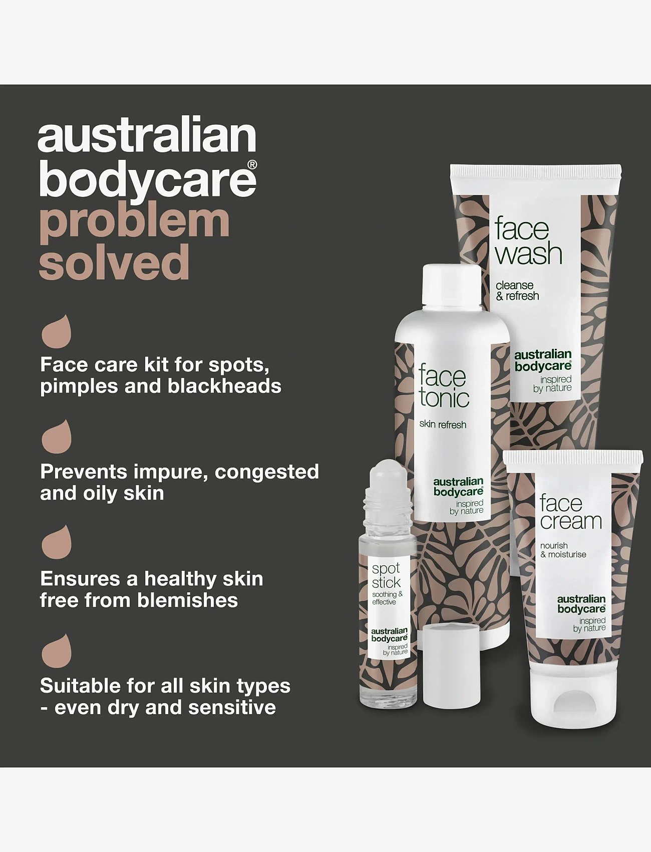 Australian Bodycare - 4 Step Face Care - complete kit for blemishes & pimples - 4 pcs - mellem 200-500 kr - no color - 3